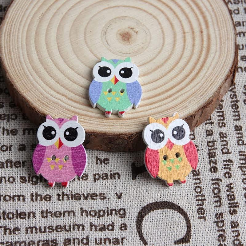 100 Botones de Madera Coloridos Opexicos 2 Agujeros 1.9x2.5cm