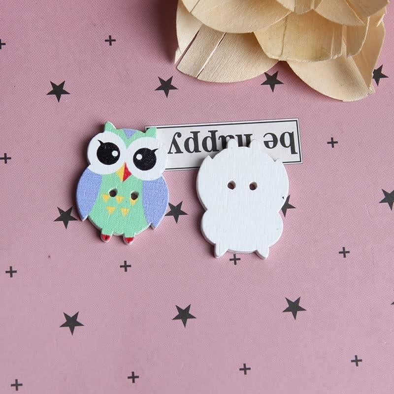 100 Botones de Madera Coloridos Opexicos 2 Agujeros 1.9x2.5cm