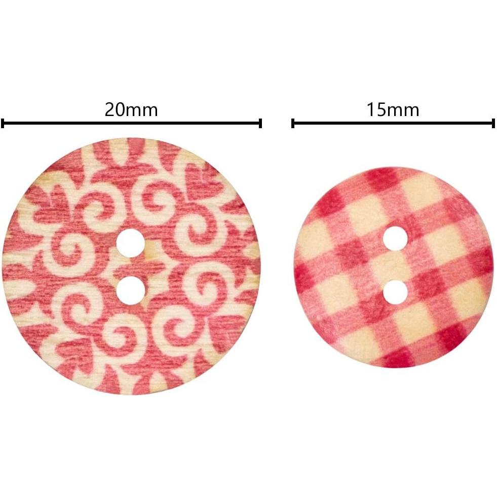 Botones de Madera Mixtos 400pcs 15mm y 20mm Foraineam