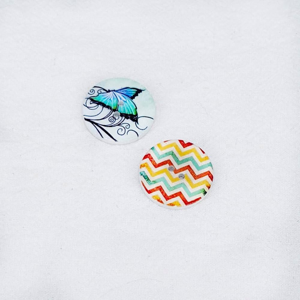 Botones de Madera Libiline 100pcs 15mm Multicolor