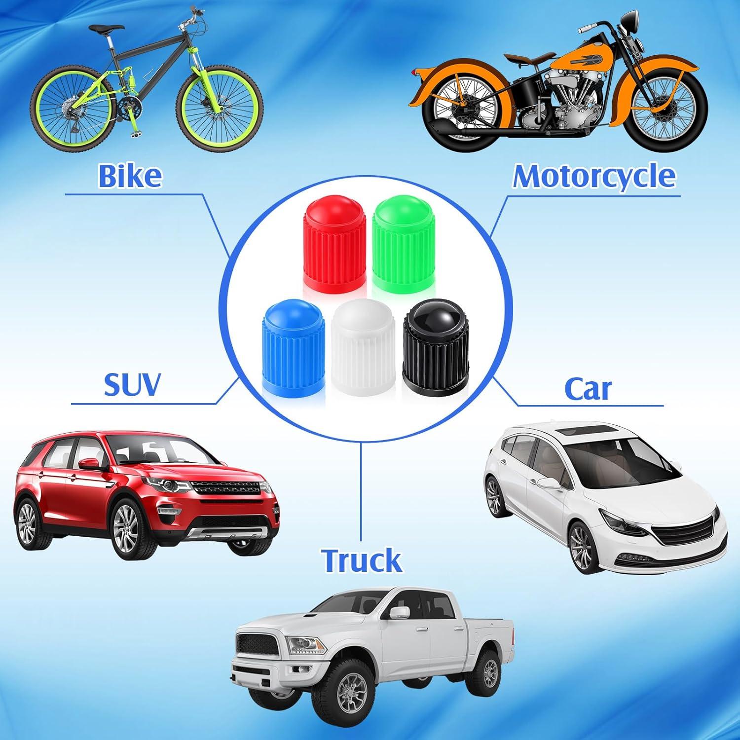 Outus 20 Tapas de Válvula de Neumático Multicolor para Vehículos