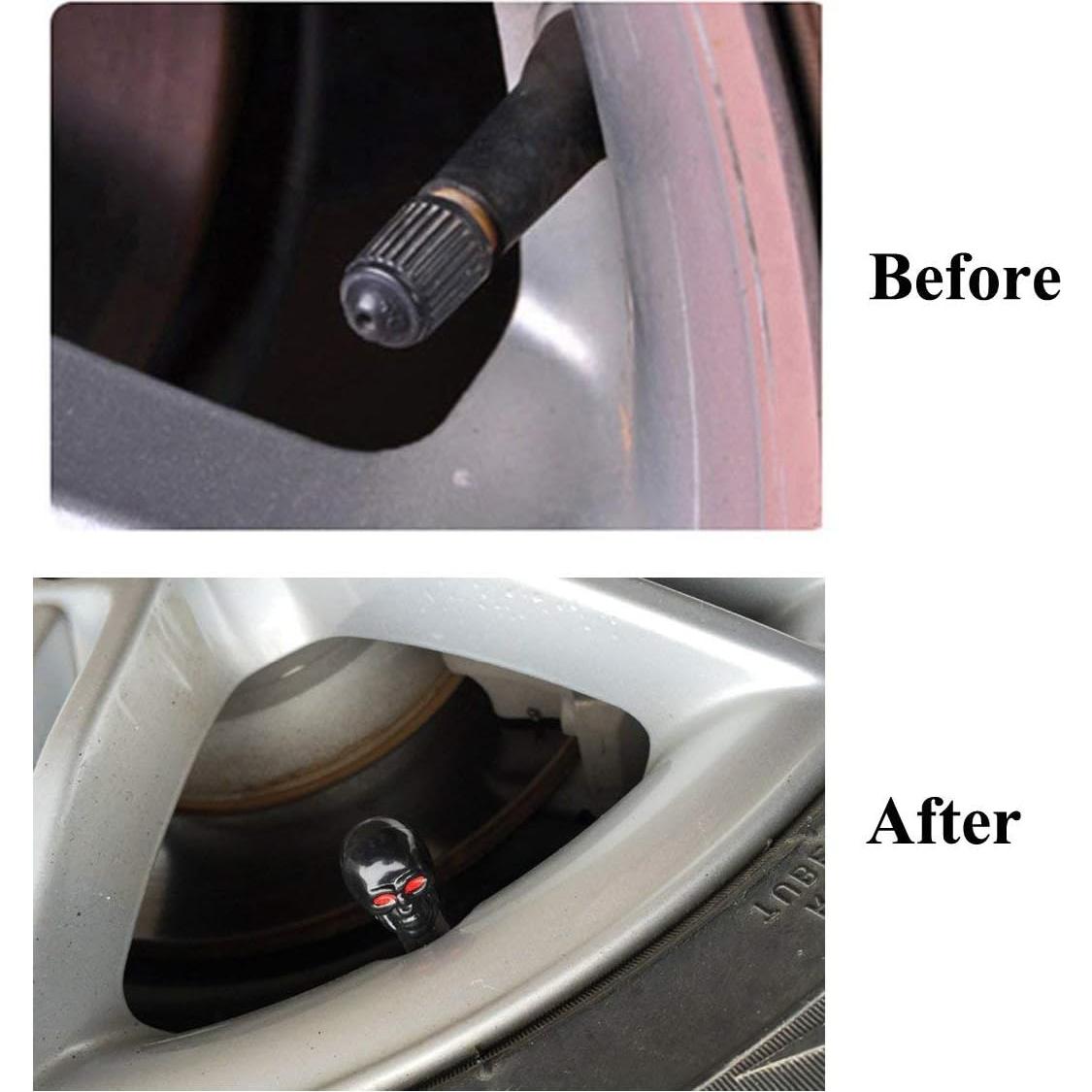 Tapa de Válvula Neumático Dsycar Calavera Cobre 4 Pcs