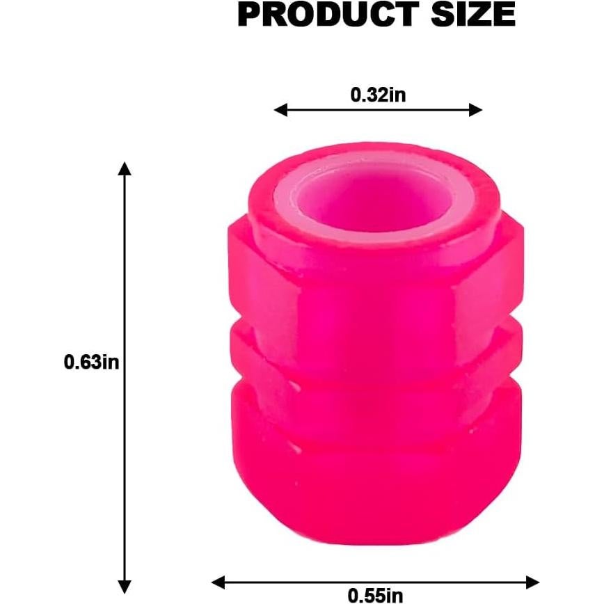12 Tapones de Válvula de Neumático Sandfren Rosa Luminiscente