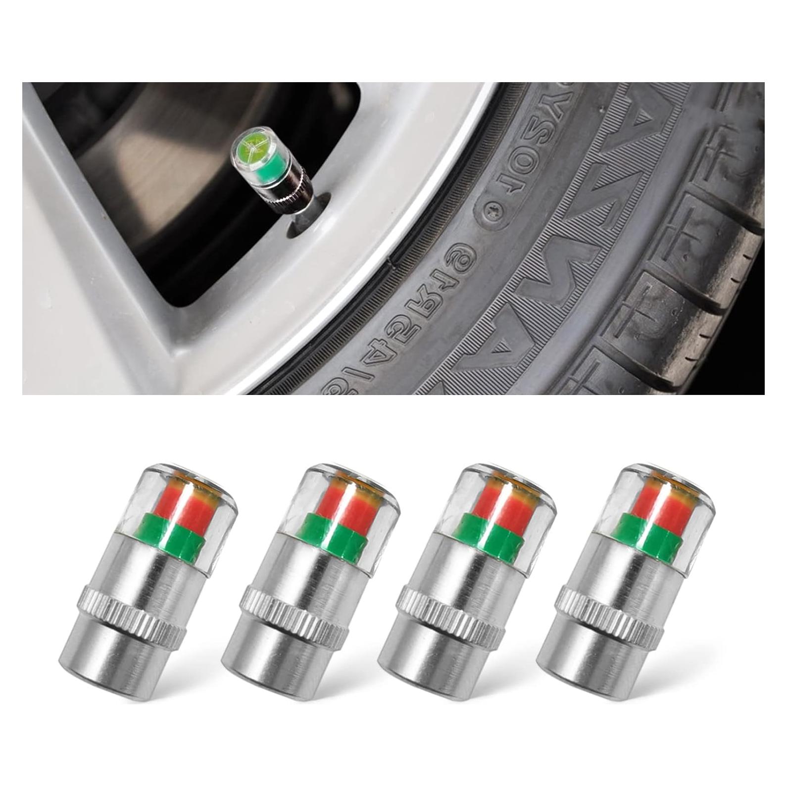 4 Tapones de Válvula de Presión Neumáticos BSAMZO 32PSI