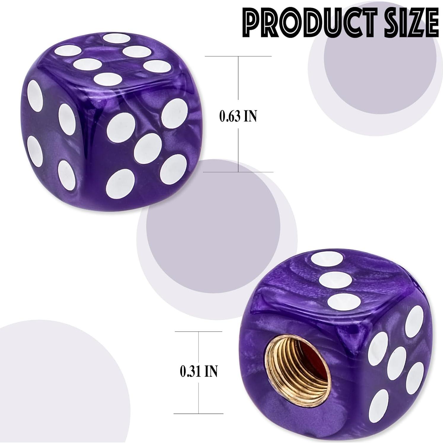 4 Tapas de Válvula de Neumático MEAJOO Patrón de Perlas Púrpura