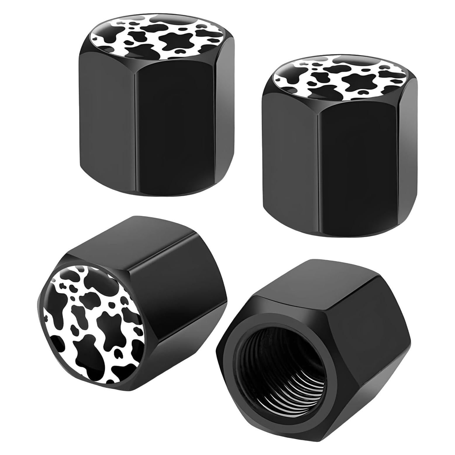 4 Tapones de Válvula de Neumático NYTKL Aluminio Estilo Vaca