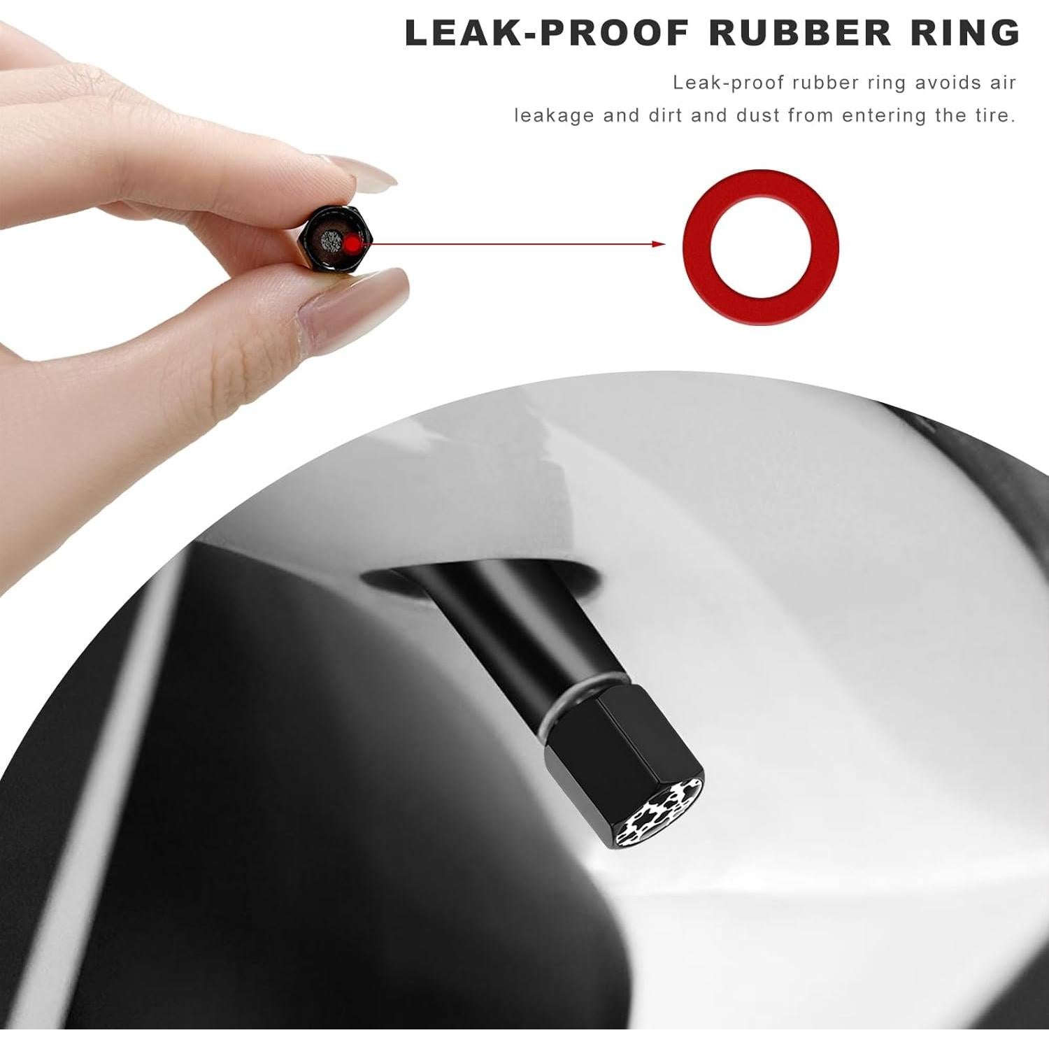 4 Tapones de Válvula de Neumático NYTKL Aluminio Estilo Vaca