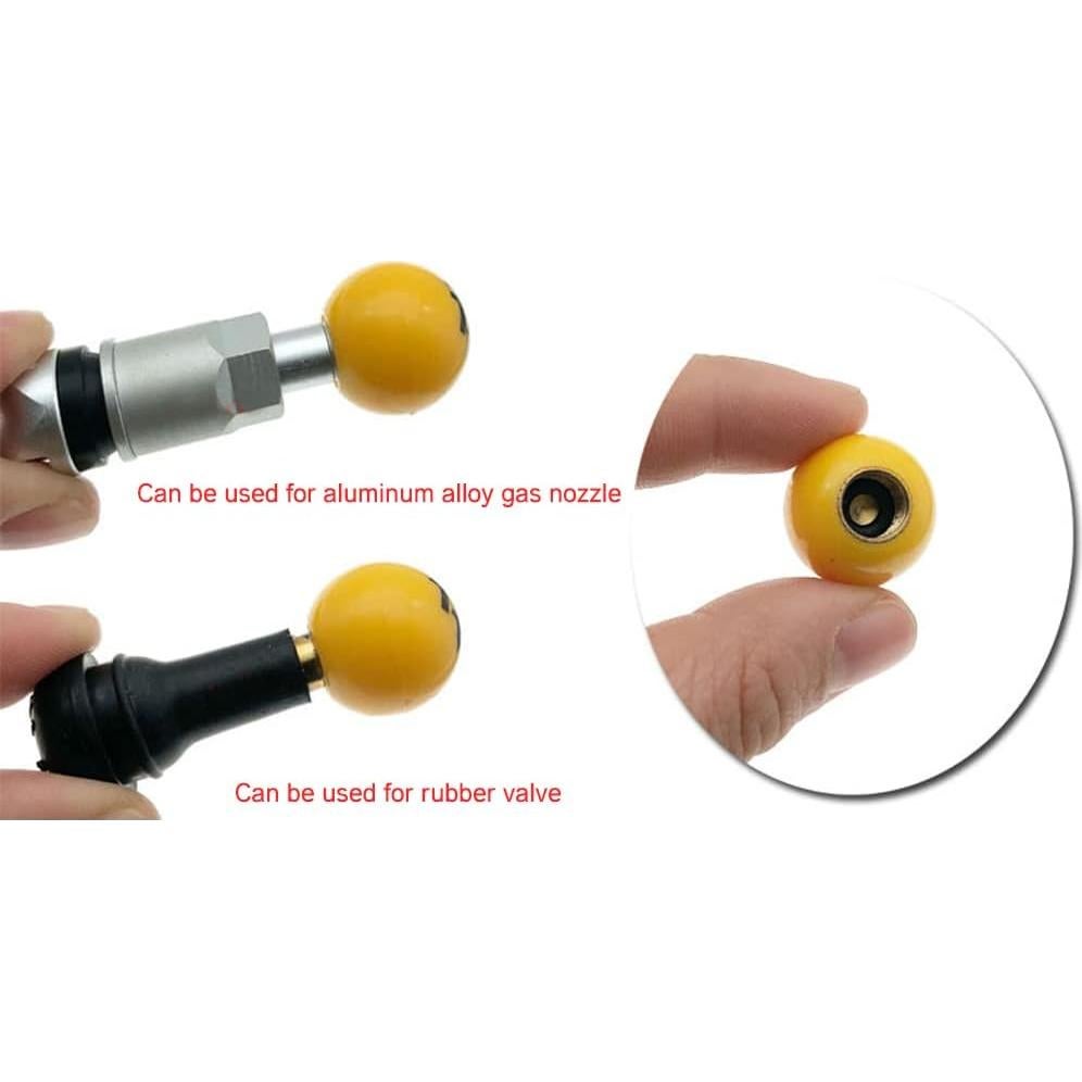 Tapa de Válvula de Aire SaiDian 4 Pcs Carita Sonriente Amarillo