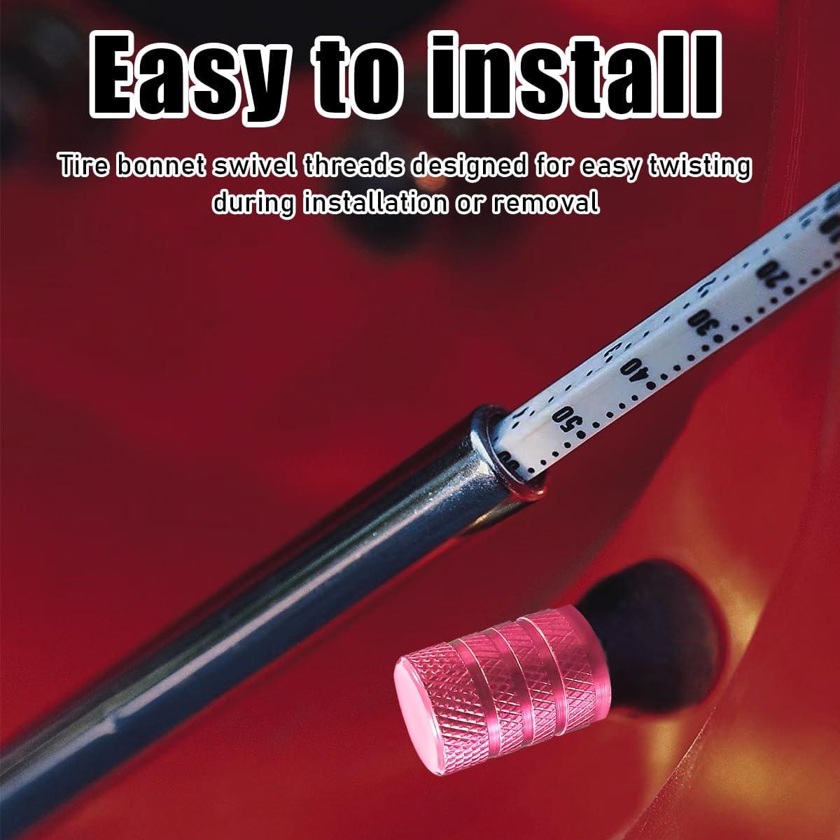 5 Tapones de Válvula de Neumático de Coche Povtii Rosa