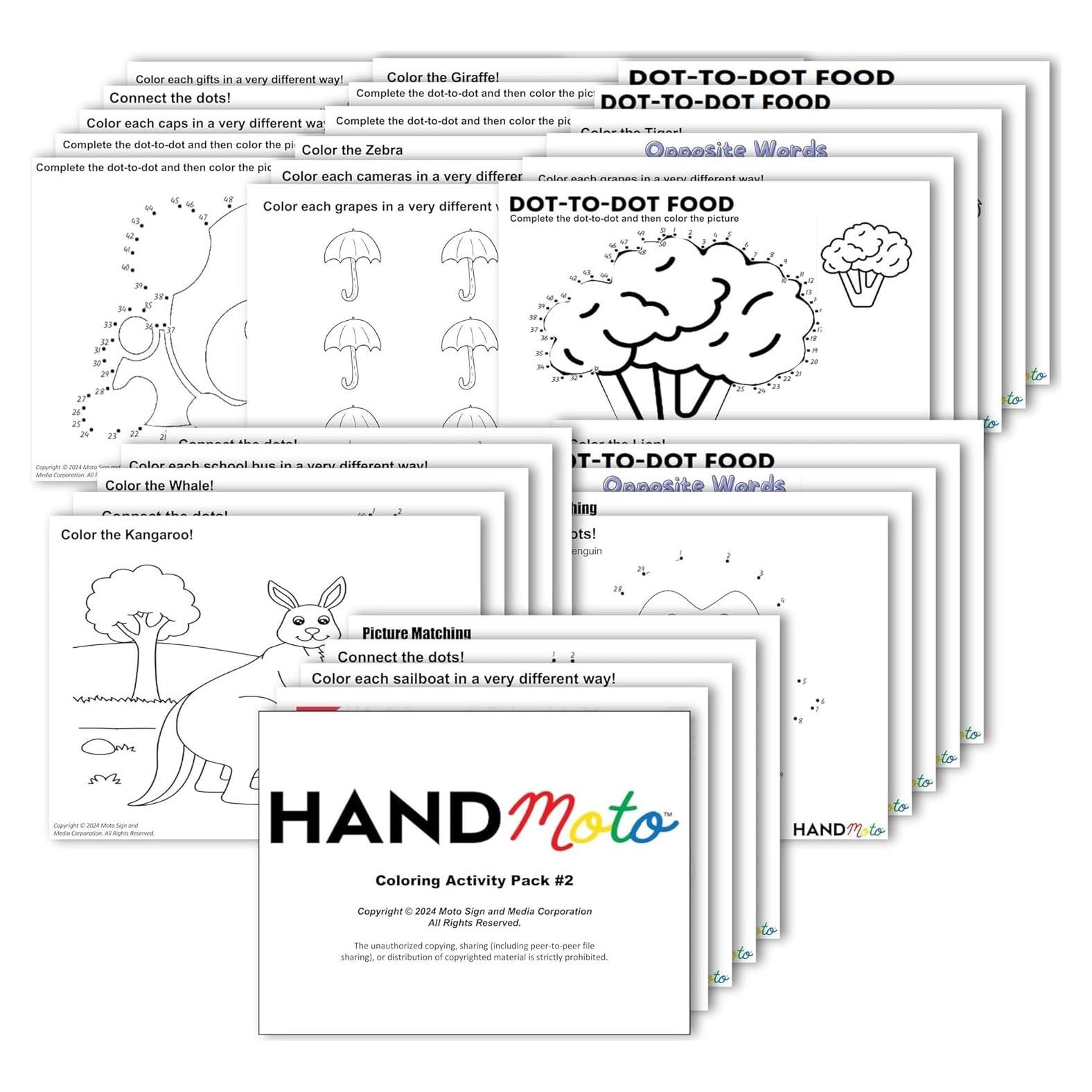 Paquete de Actividades Educativas HandMoto - Colorear y Aprender