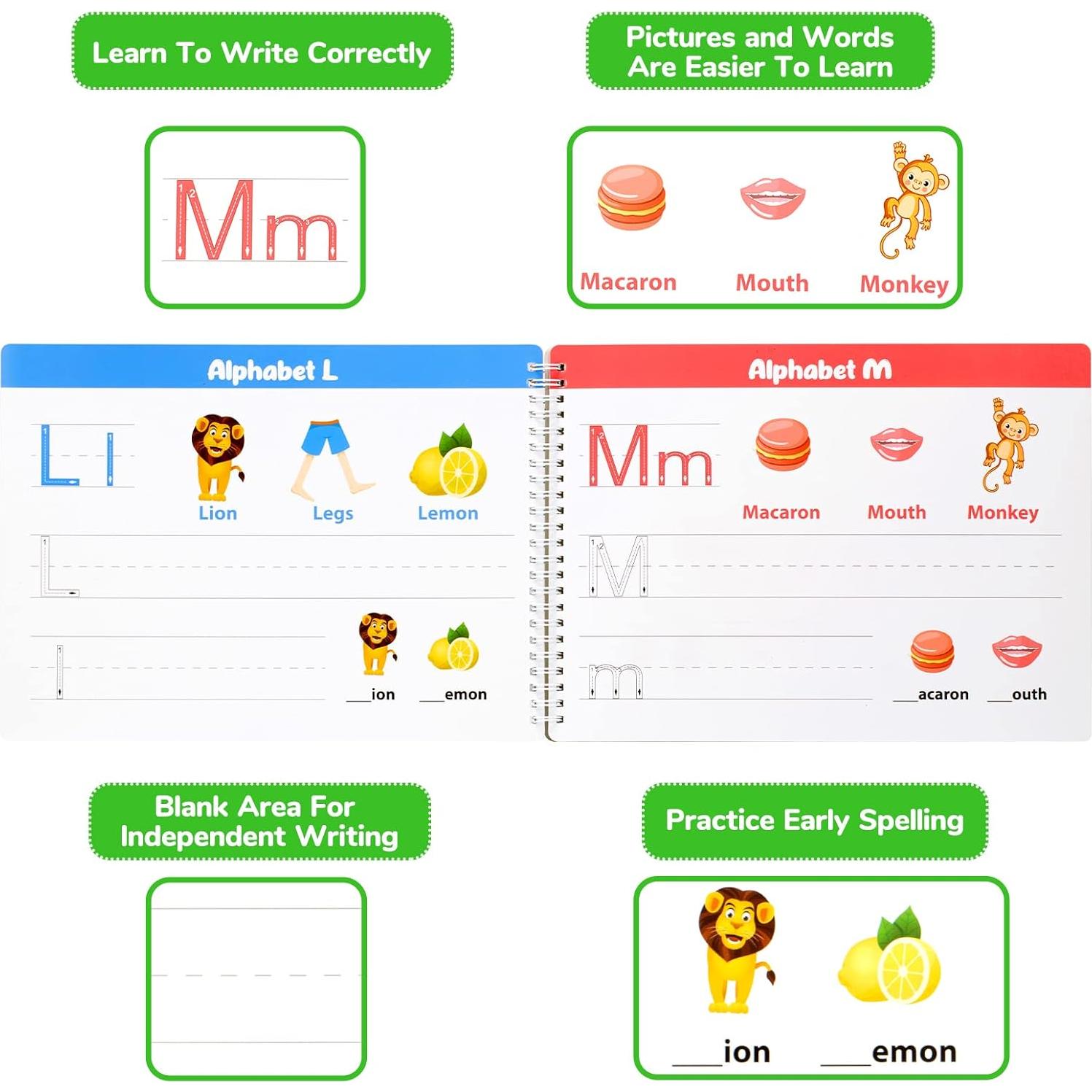 Libro de Trazado de Letras Lrathenk para Niños 3-6 Años