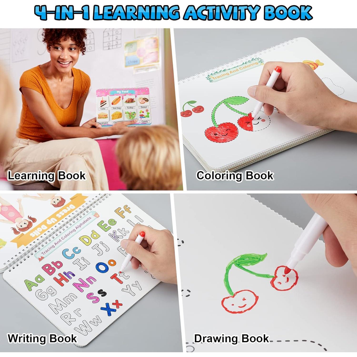 Libro de Actividades Preescolar Huijing - 15 Temas y 8 Marcadores