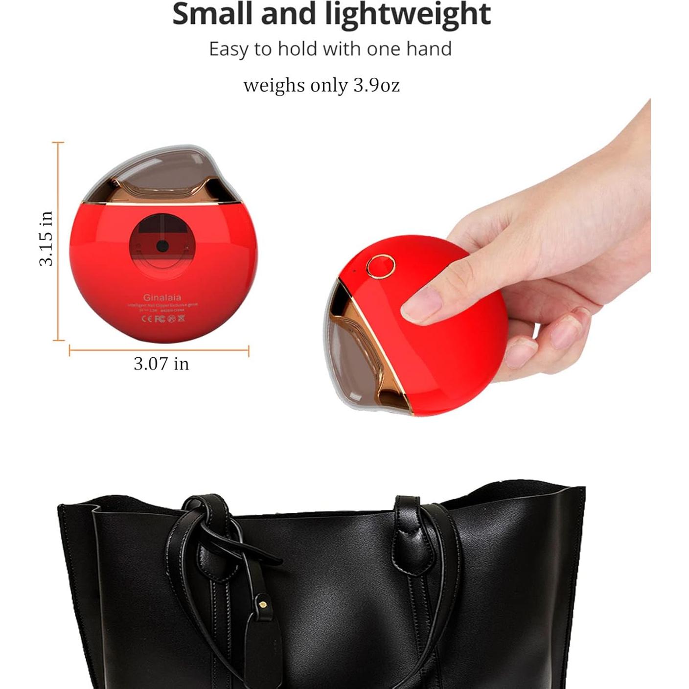 Cortador de Uñas Eléctrico Ginalaia Rojo 2 en 1 USB