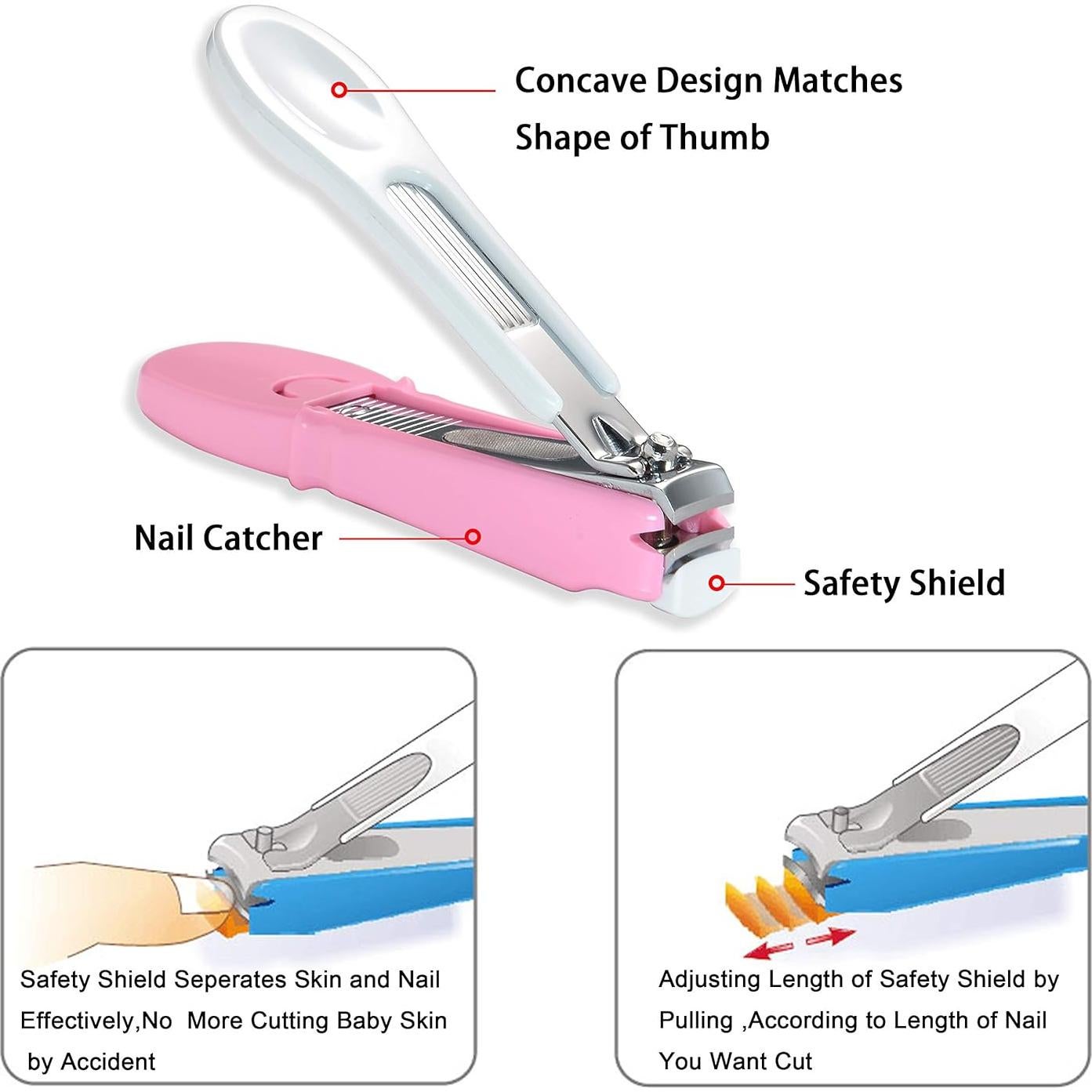 Cortauñas de Seguridad PAFASON para Bebés con Lima de Vidrio