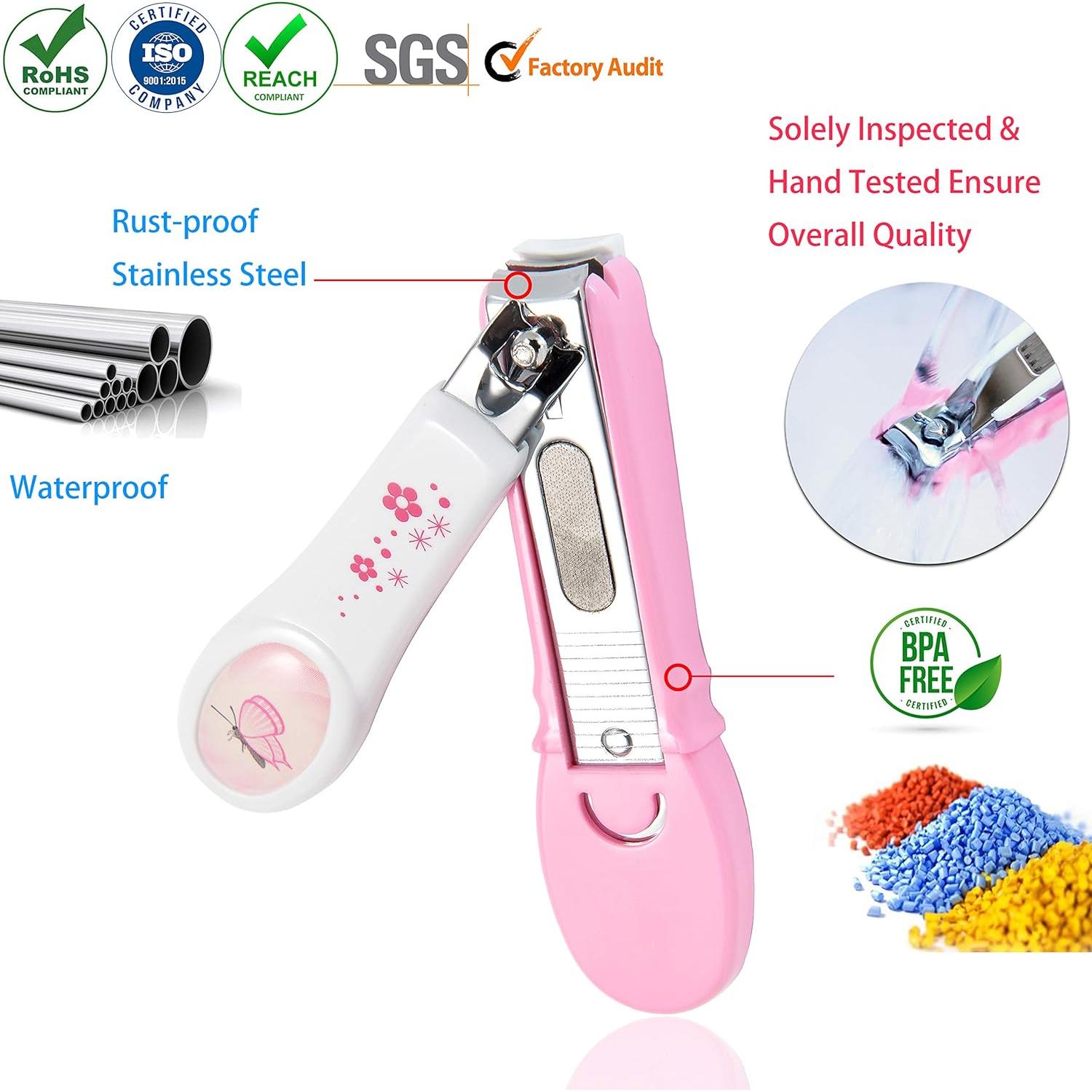 Cortauñas de Seguridad PAFASON para Bebés con Lima de Vidrio