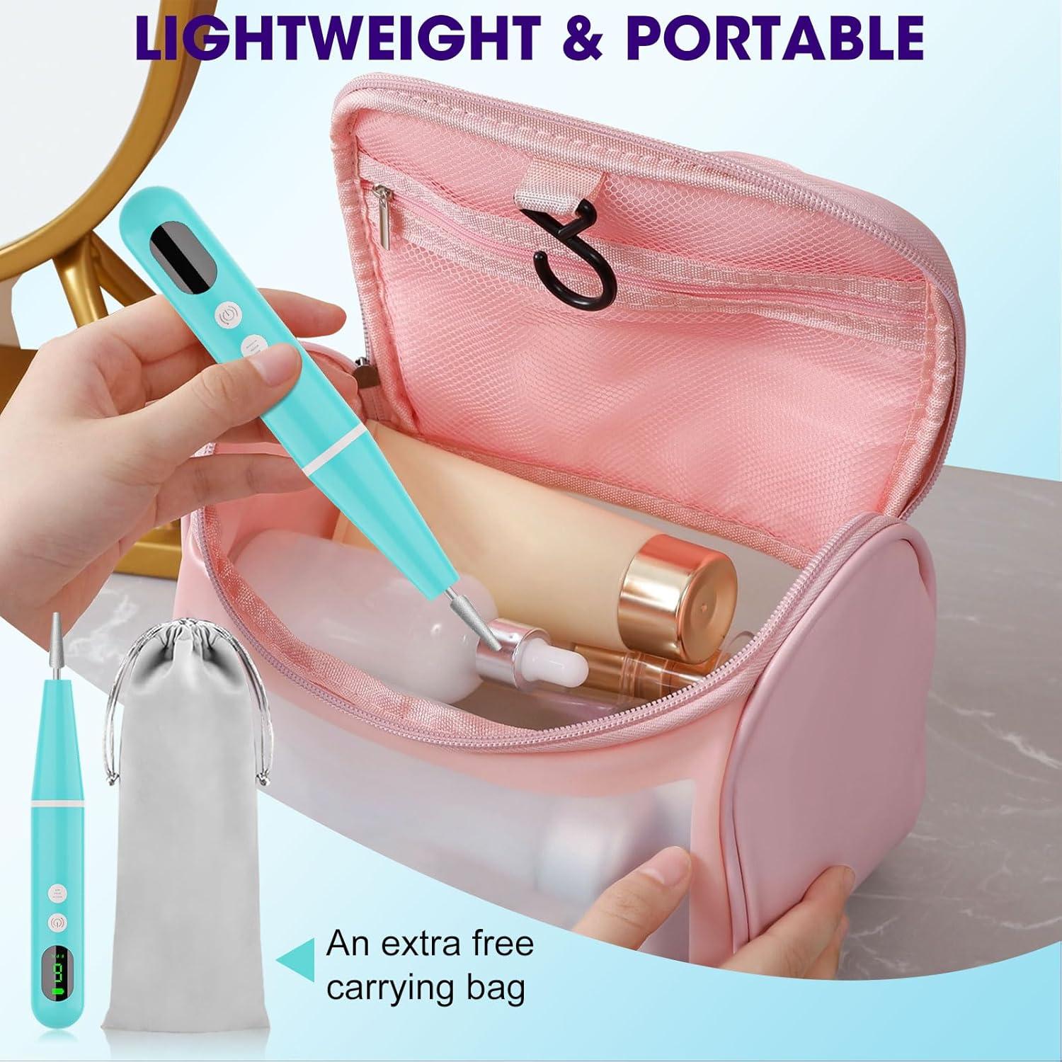 Taladro de Uñas Inalámbrico MEOUNEQU 12PCS, 9 Velocidades