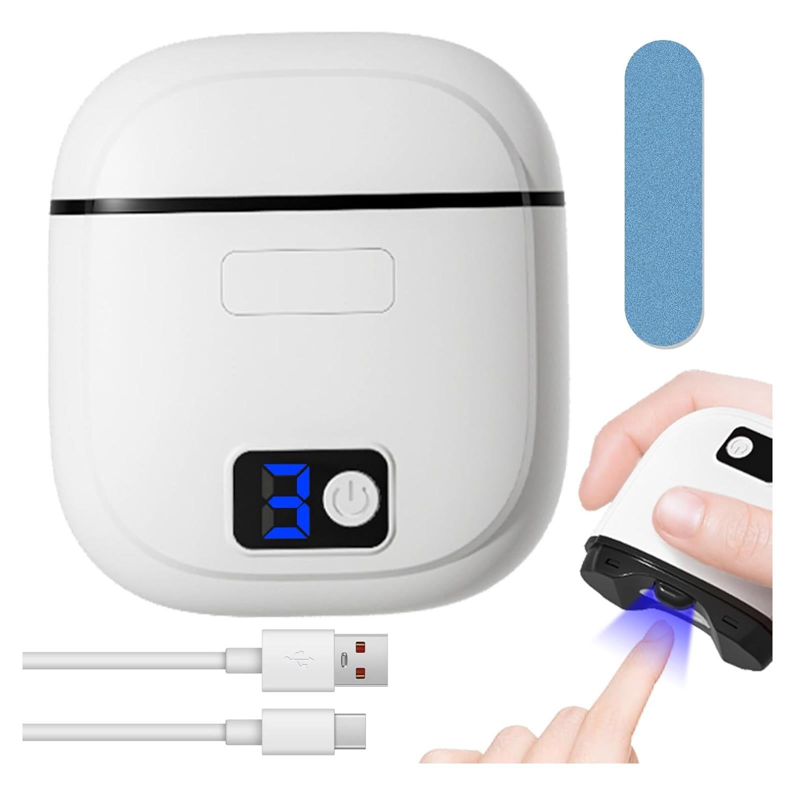 Cortador de Uñas Eléctrico Epinovo Recargable USB Blanco