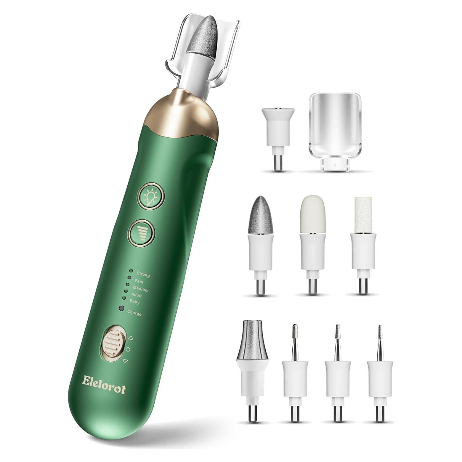 Kit de Manicura y Pedicura Eletorot 8 en 1 Eléctrico Verde