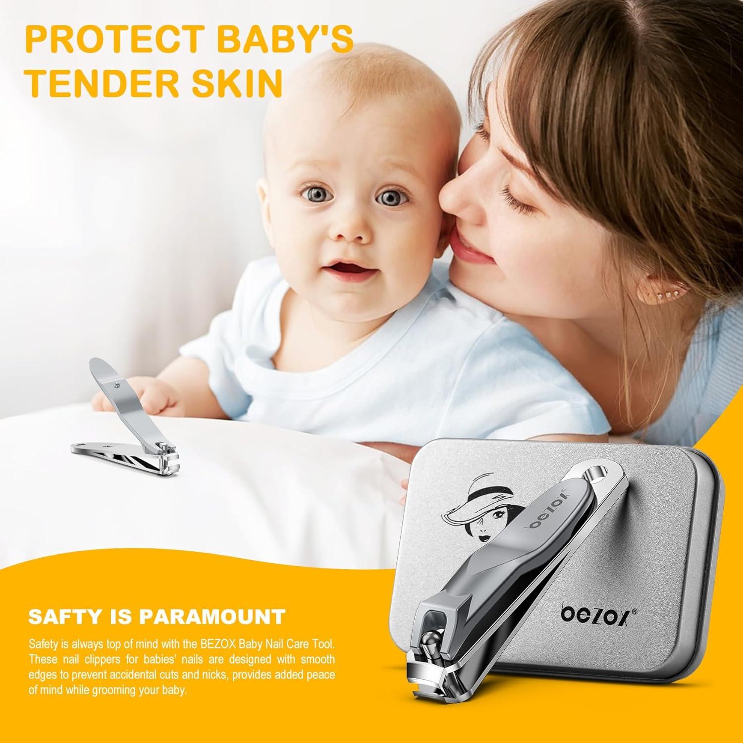 Cortauñas para Bebés BEZOX - Acero Inoxidable Plata