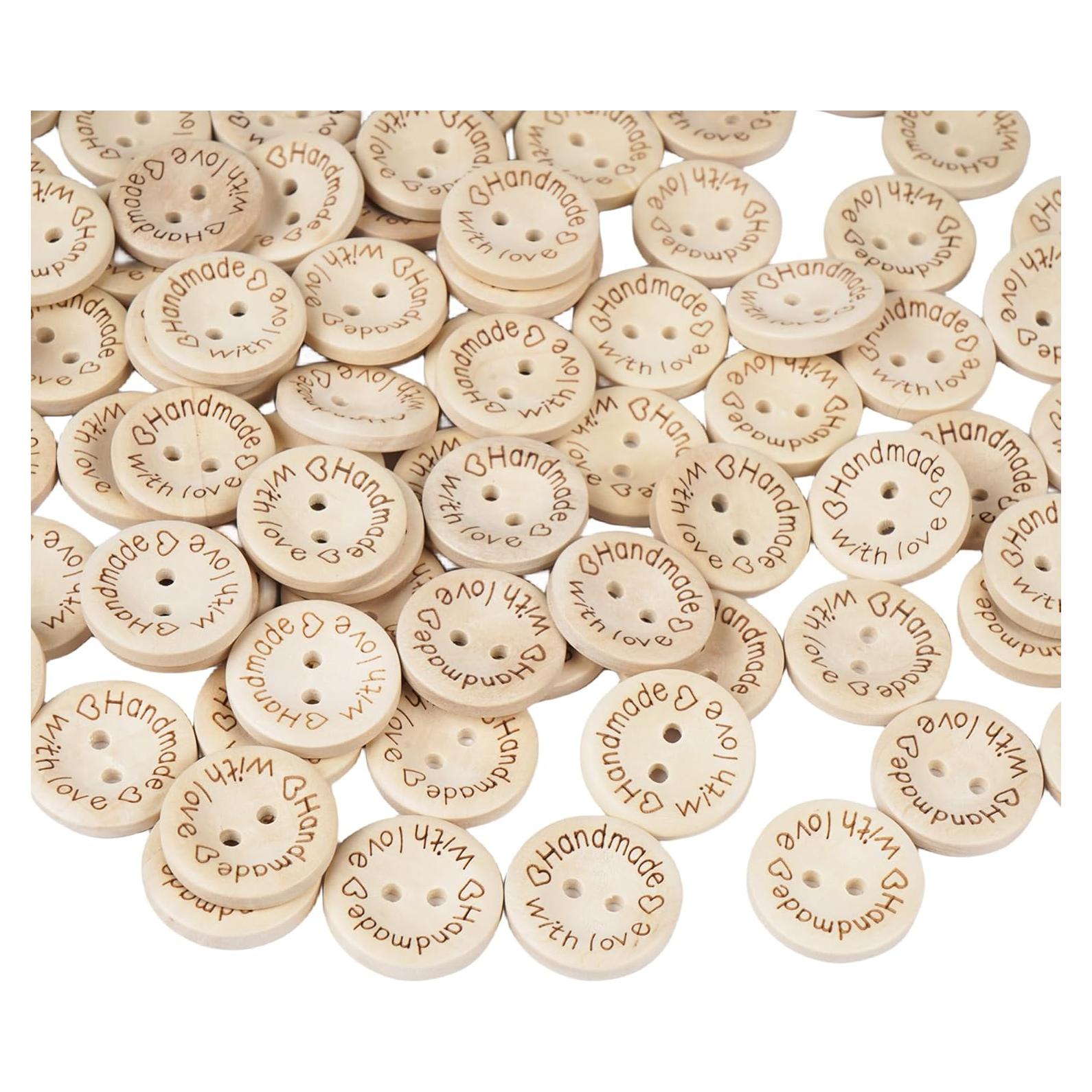 Botones de Madera Chenkou Craft 100pcs 25mm Hechos a Mano