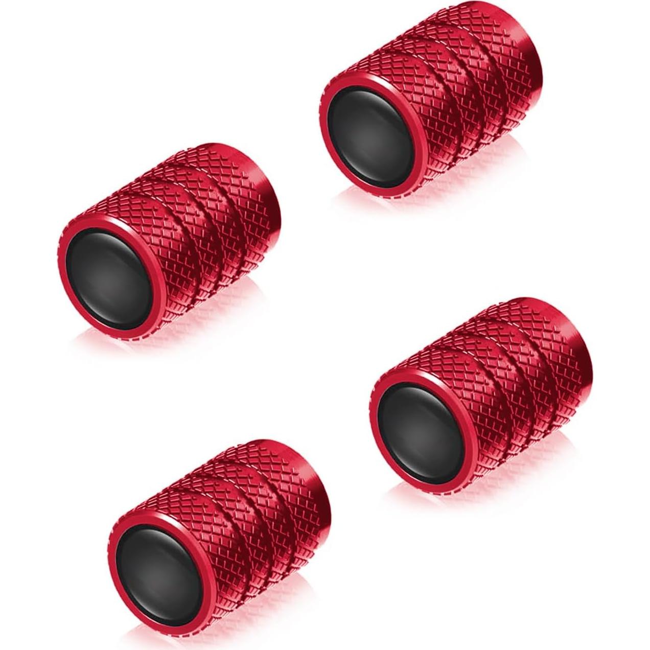 Car Tire Valve Stem Caps Compatible with Model 3, S, X, Y Accessories, Leakproof Corrosion Resistant Tire Valve Caps Compatible with Tesla Model Y Car Accessories, Red