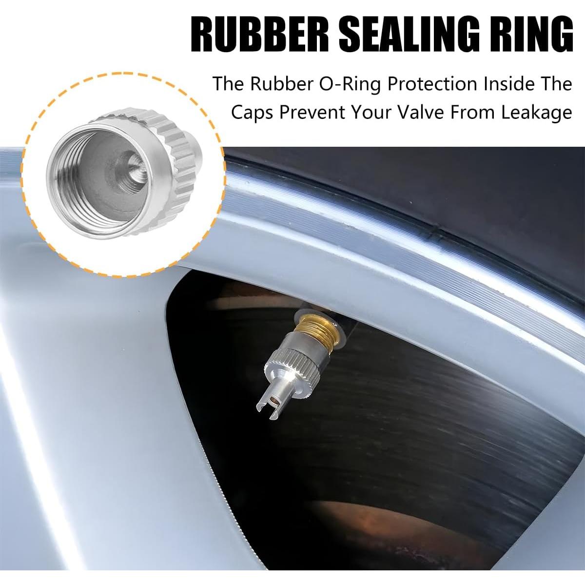 Tapones de Válvula de Neumático FALVFUN 10PCS Bronce Plata