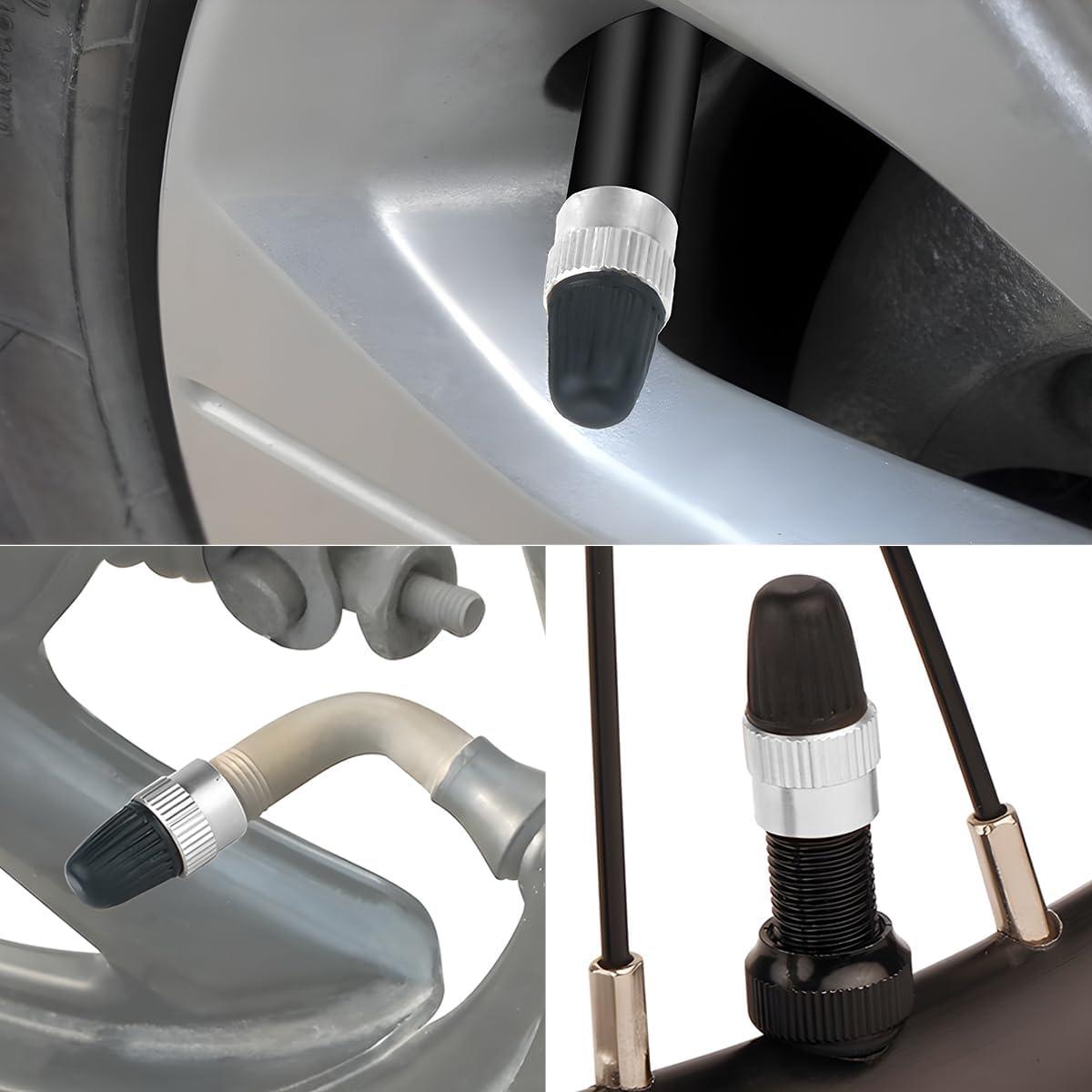 Tapones de Válvula de Neumático FALVFUN 10PCS Bronce Plata