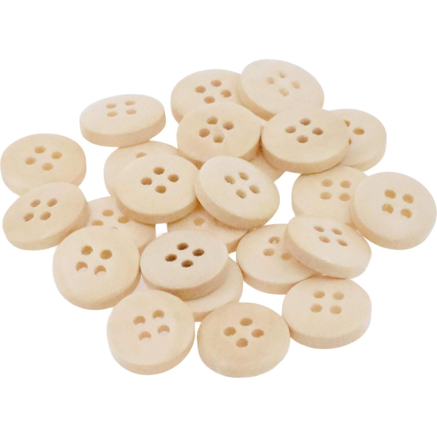 Botones de Madera Natural Mandala Crafts 25mm - 40 Piezas