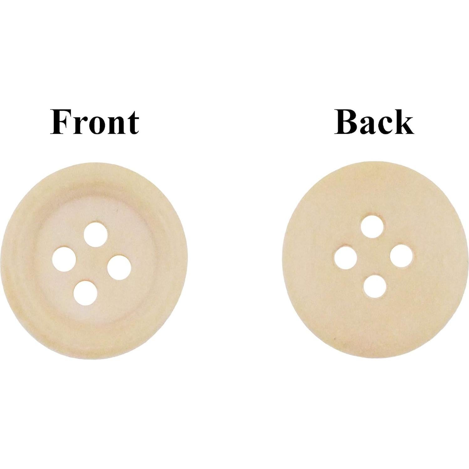 Botones de Madera Natural Mandala Crafts 25mm - 40 Piezas