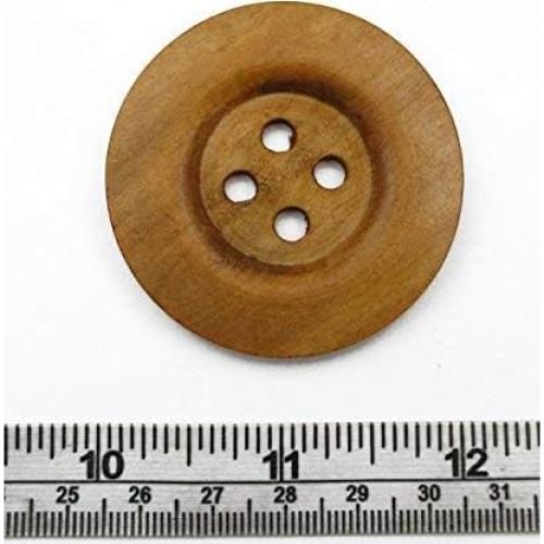 20 Botones de Madera 50mm Marrón Claro Todo en Uno