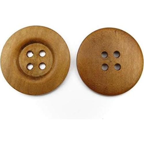 20 Botones de Madera 50mm Marrón Claro Todo en Uno