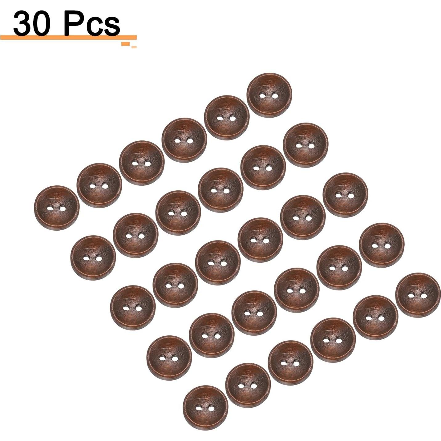 Botones de Costura de Madera HARFINGTON 30pcs 15mm Marrón