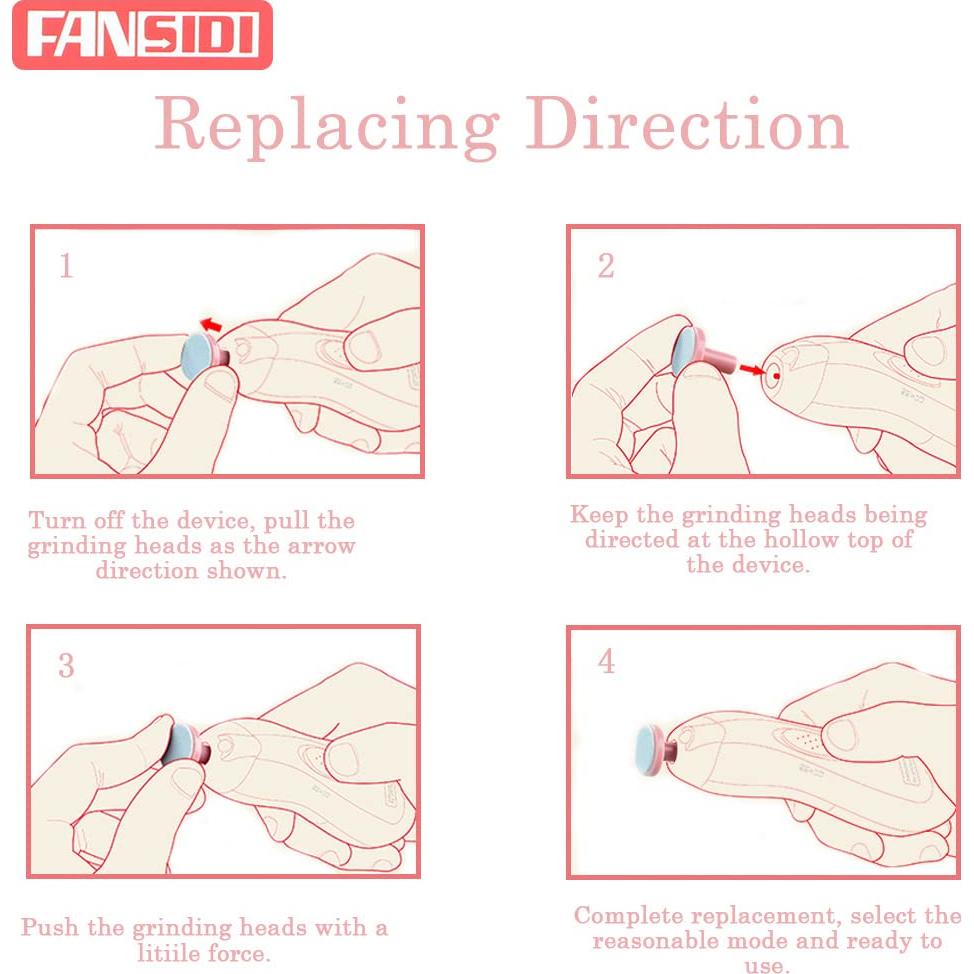 Pads de Reemplazo para Lima Eléctrica de Uñas Bebé Fansidi - 8 Pads de Lija