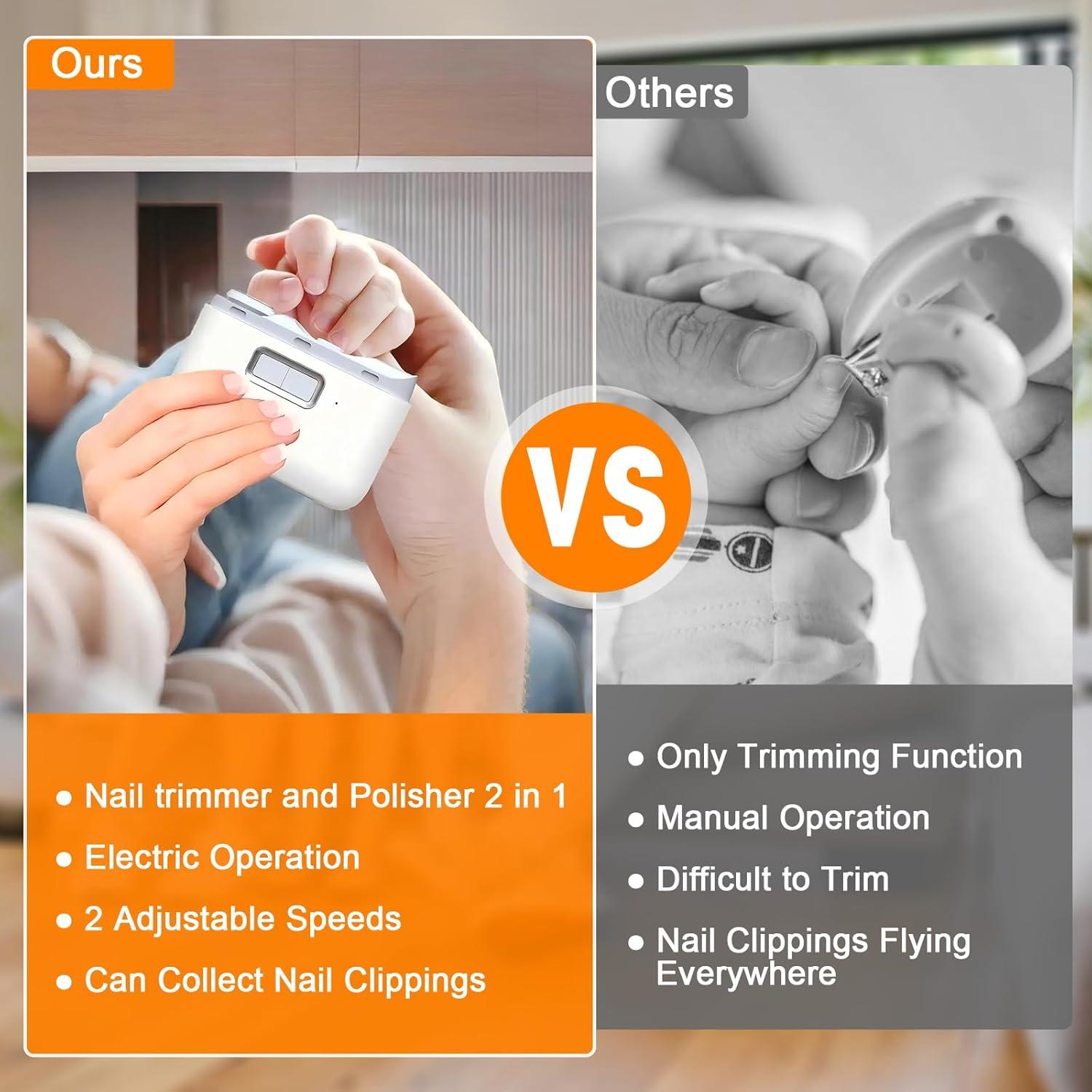 Cortador de Uñas Eléctrico 2 en 1 Tianwide con Luz LED