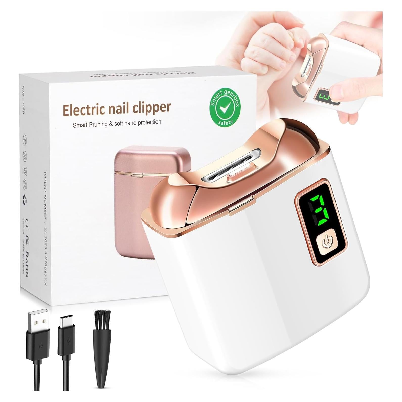 Cortador de Uñas Eléctrico Northlet con Luz LED - Blanco