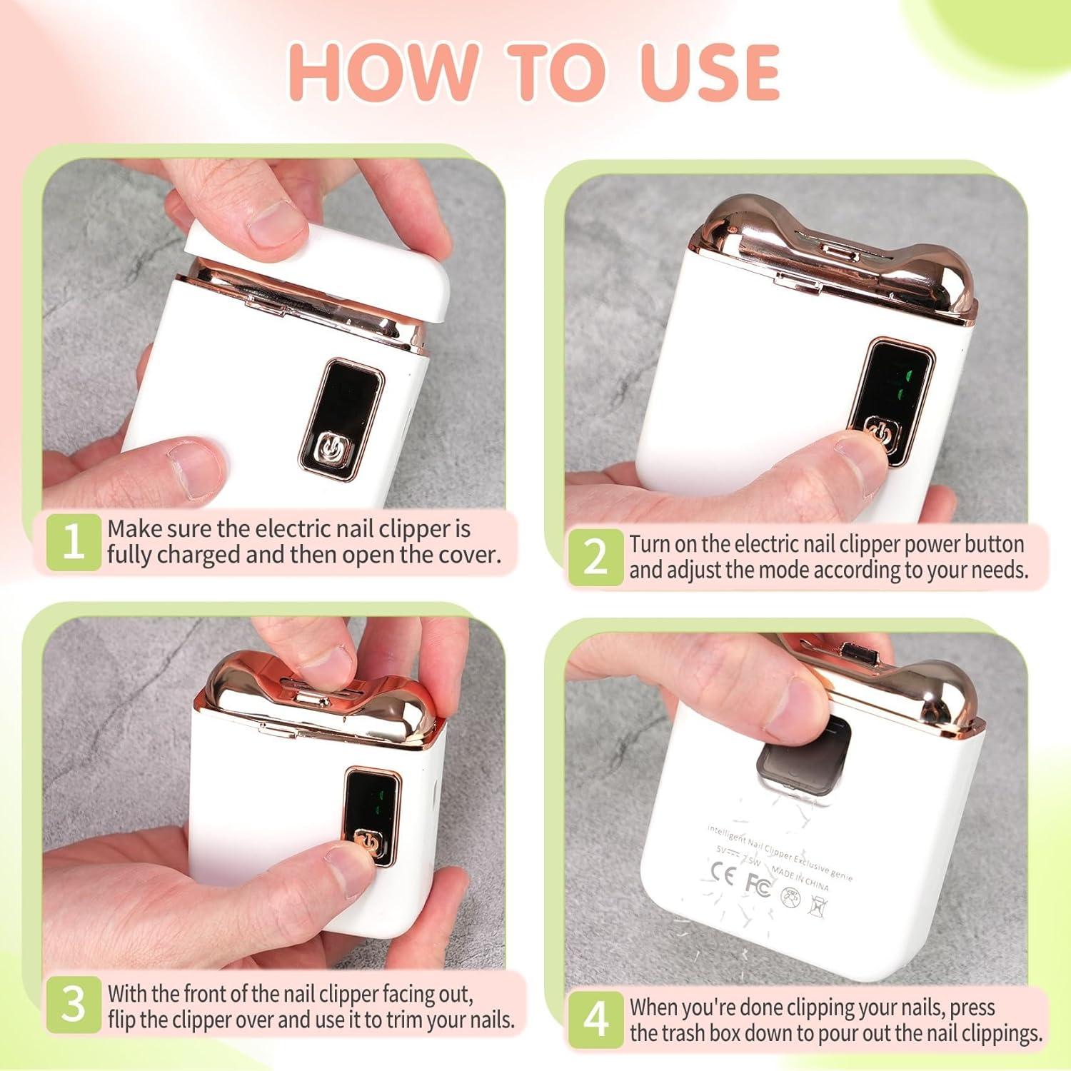 Cortador de Uñas Eléctrico Northlet con Luz LED - Blanco