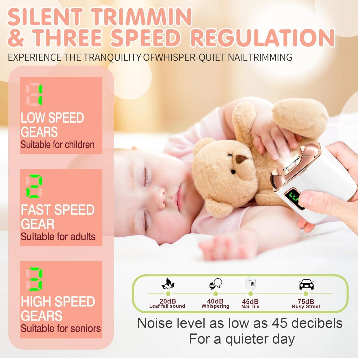 Cortador de Uñas Eléctrico Northlet con Luz LED - Blanco