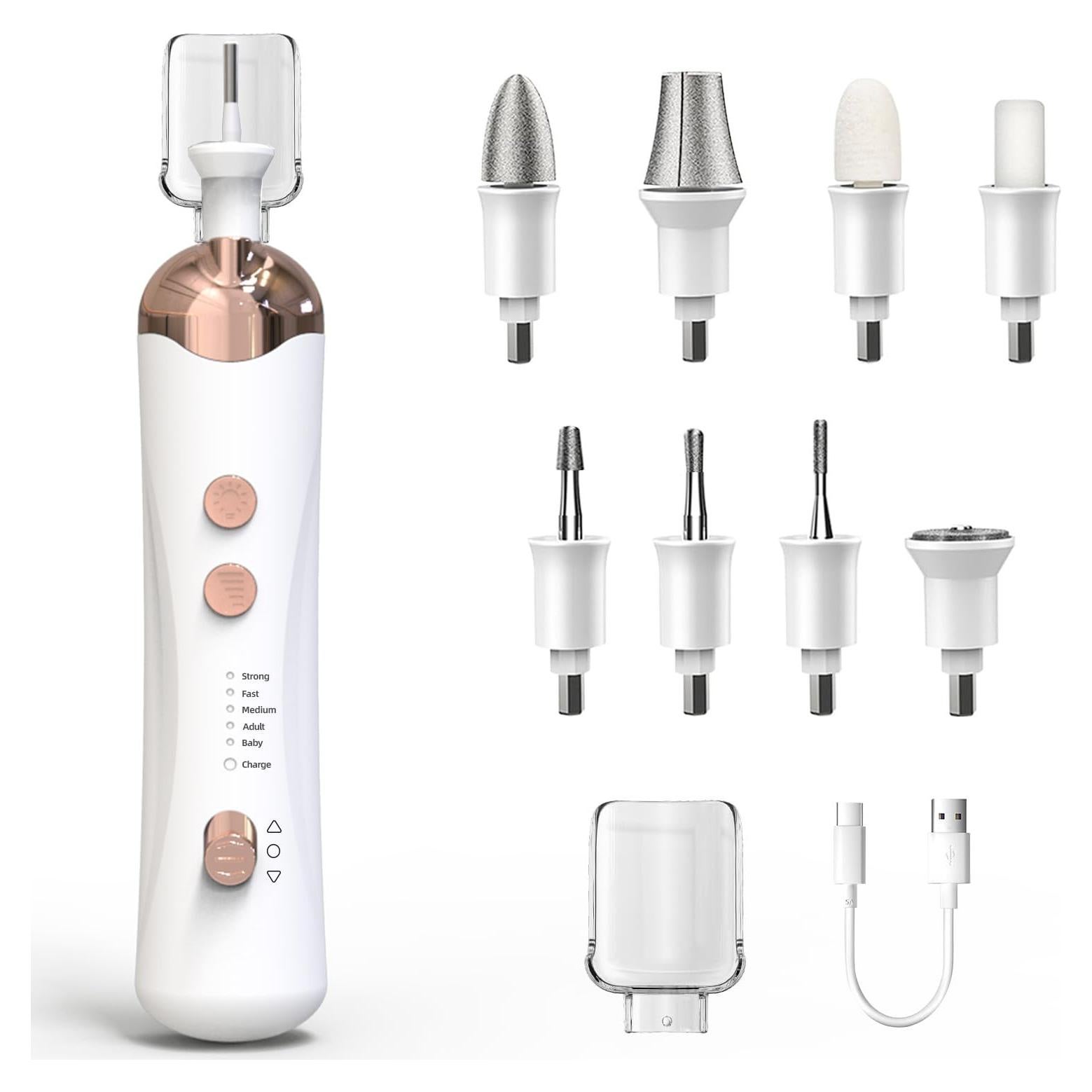 Lima de Uñas Eléctrica Inalámbrica 7d24hcare, 5 Velocidades