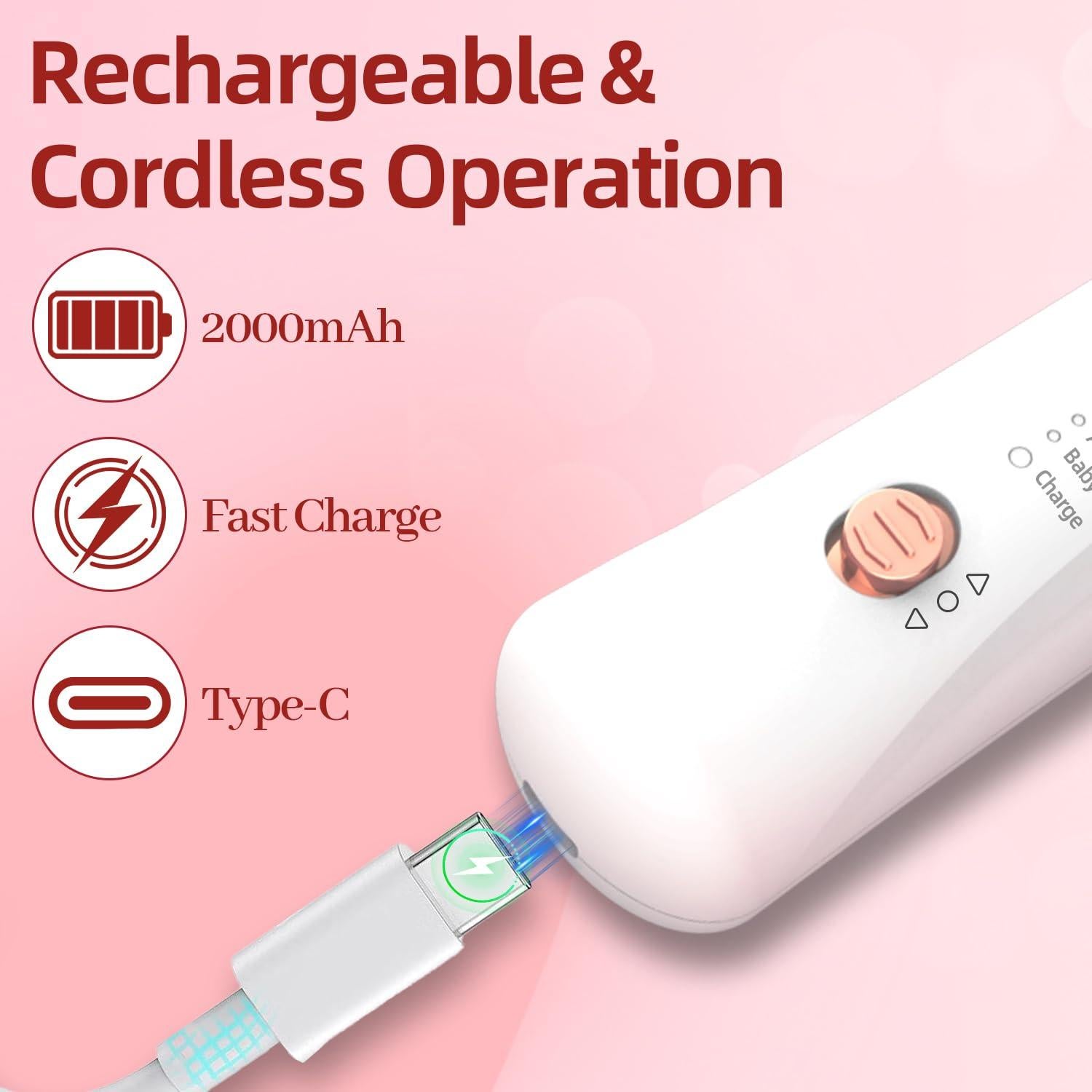 Lima de Uñas Eléctrica Inalámbrica 7d24hcare, 5 Velocidades