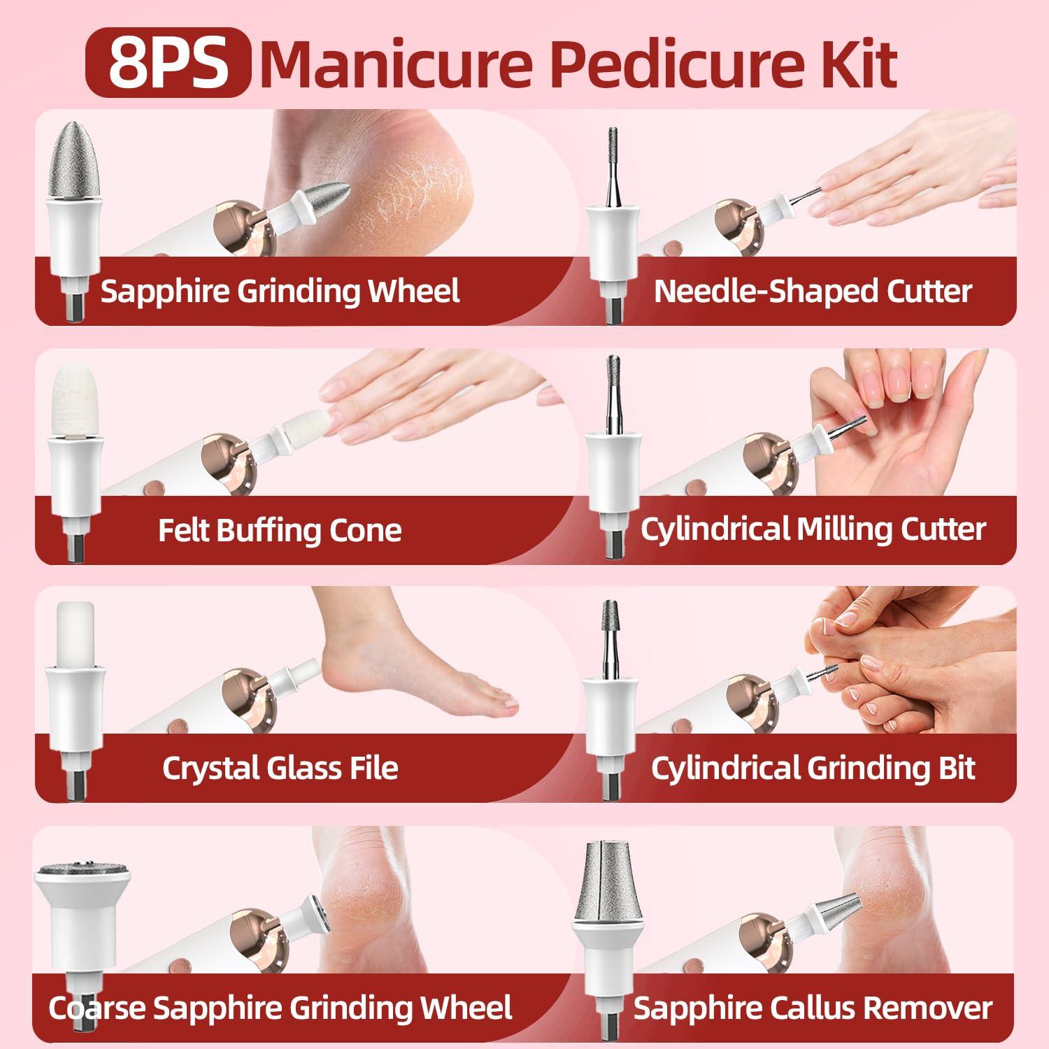 Lima de Uñas Eléctrica Inalámbrica 7d24hcare, 5 Velocidades