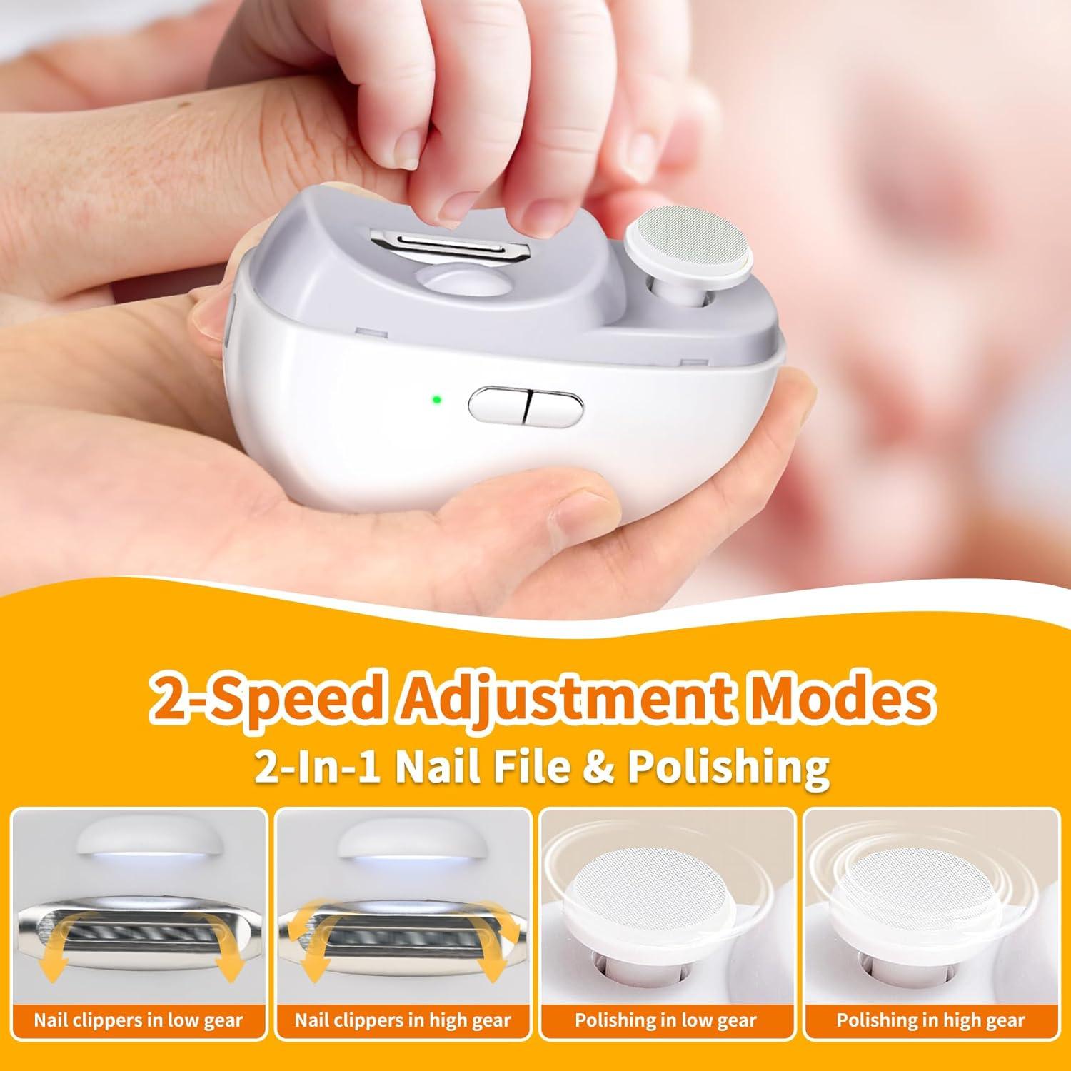 Cortador de Uñas Eléctrico LOQOMI 2 en 1 con Luz y 2 Velocidades