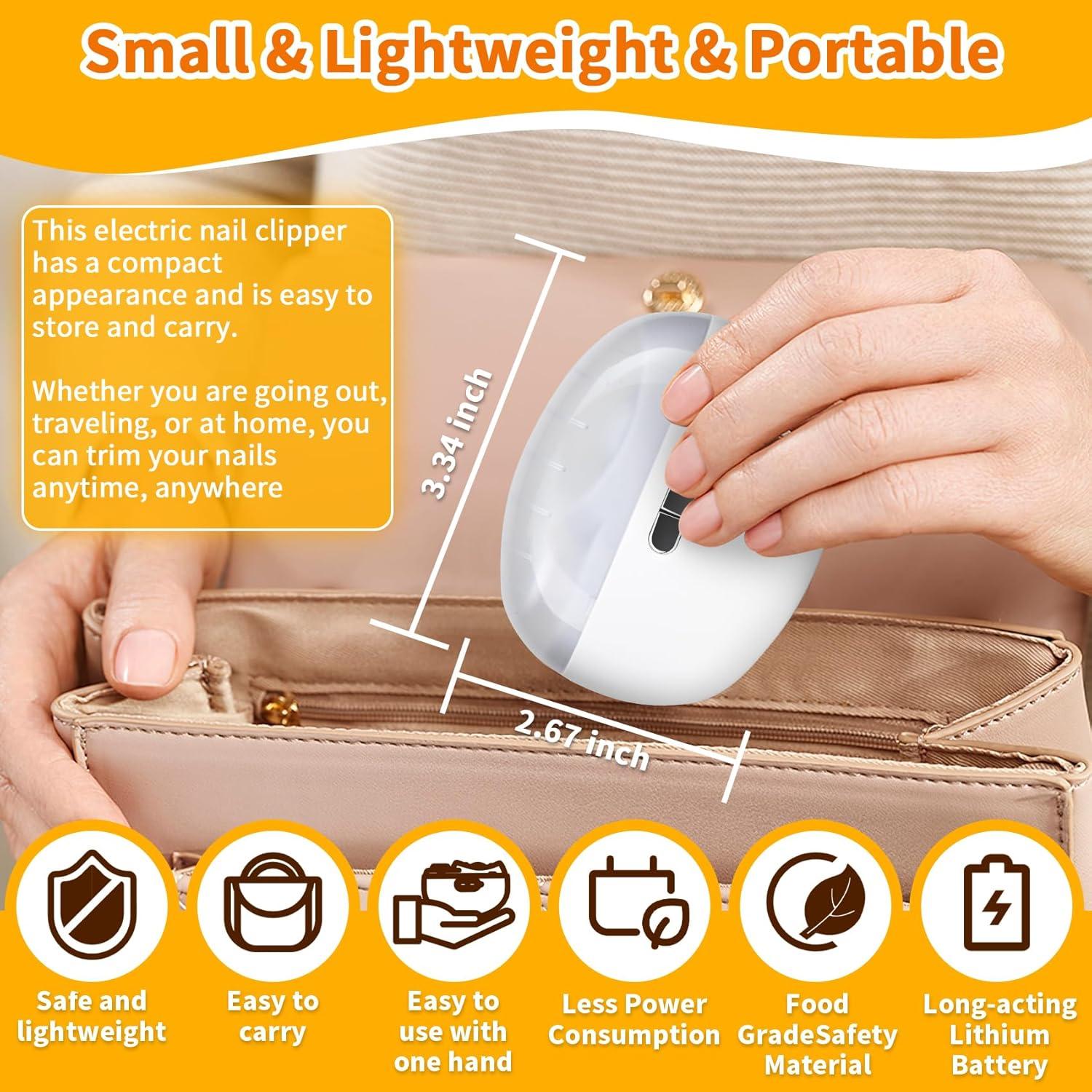 Cortador de Uñas Eléctrico LOQOMI 2 en 1 con Luz y 2 Velocidades