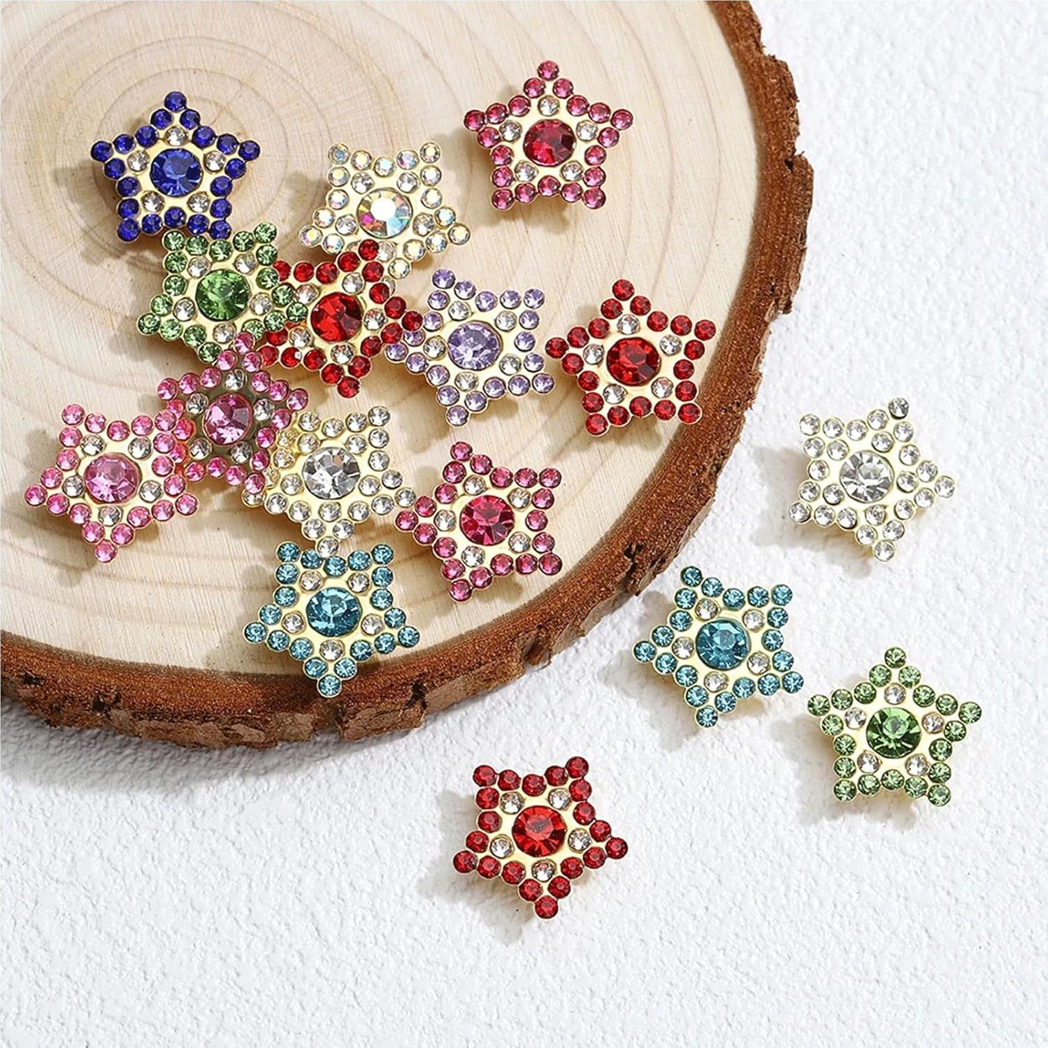 200 Botones de Estrás Estrella Qusmeiyici 15.5mm Multicolor