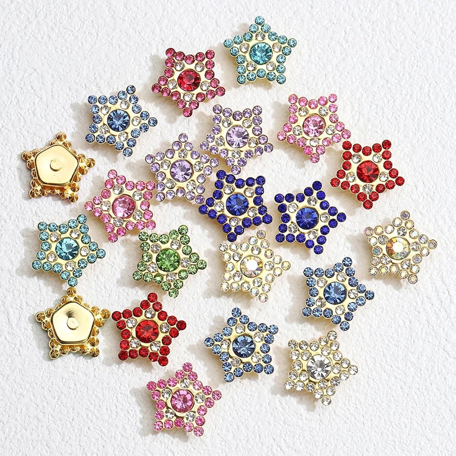 200 Botones de Estrás Estrella Qusmeiyici 15.5mm Multicolor