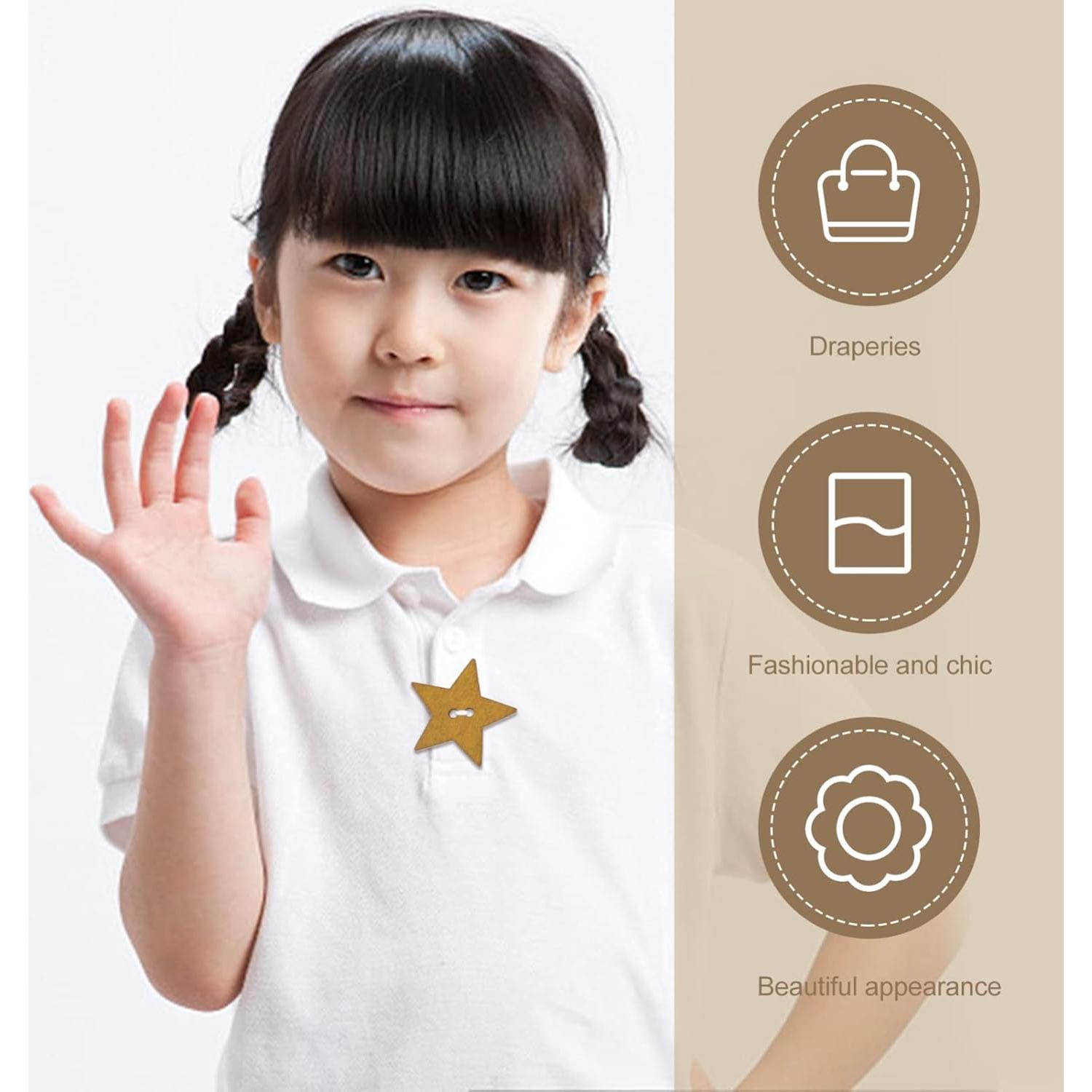 50 Botones de Estrella de Madera DOITOOL para Manualidades