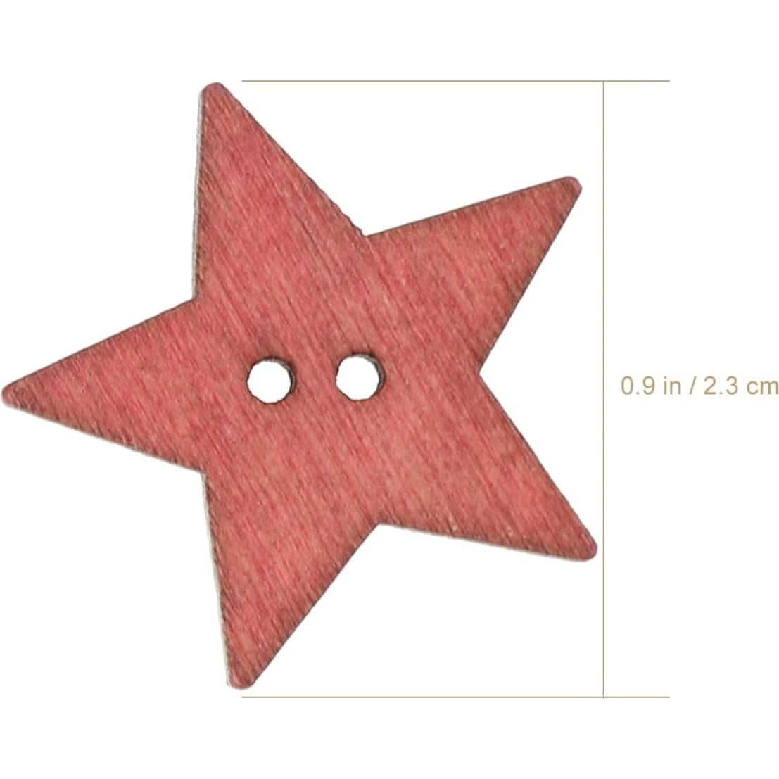 50 Botones de Estrella de Madera DOITOOL para Manualidades