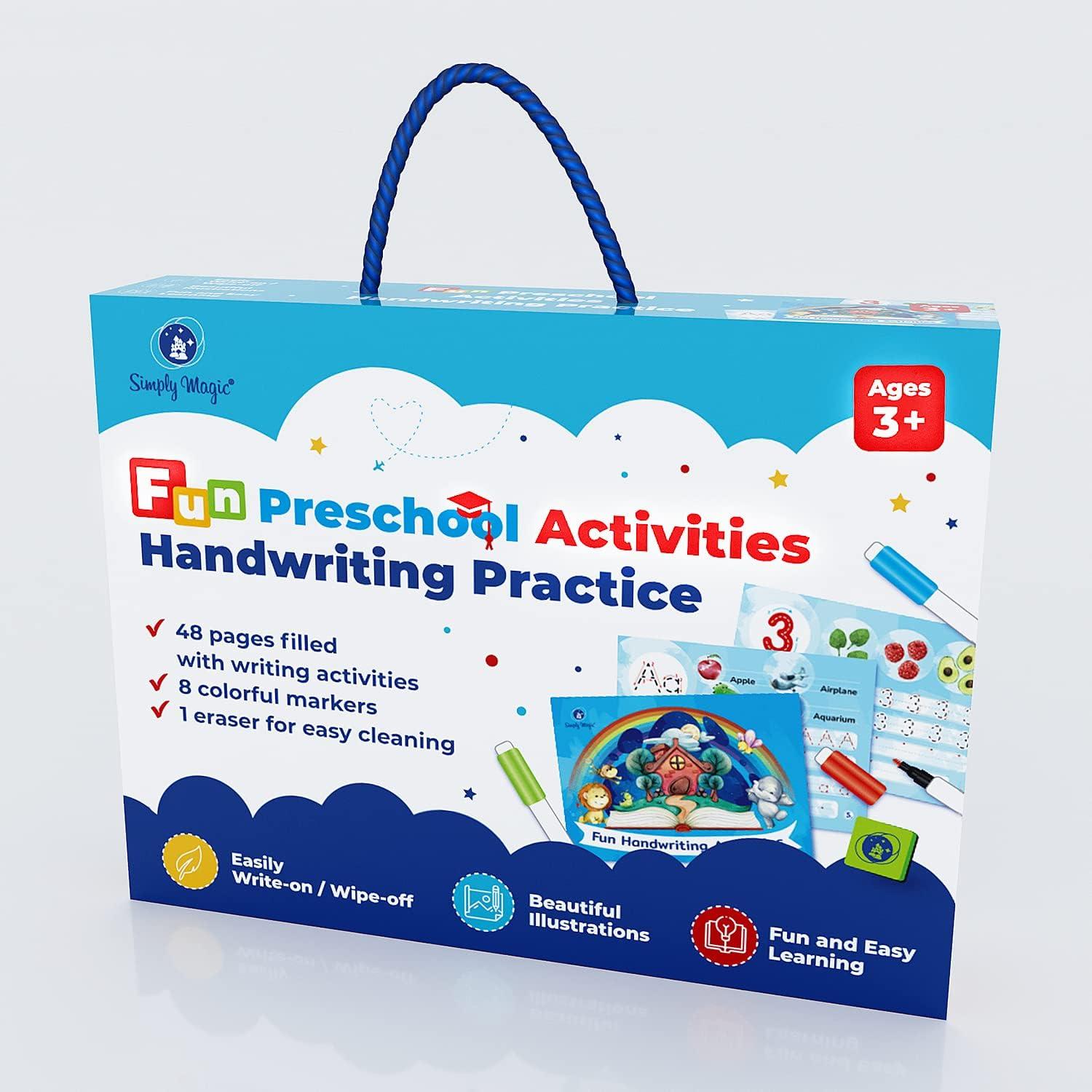 Libro de Escritura Borrable Simple Magia 48 Páginas 3-5 Años