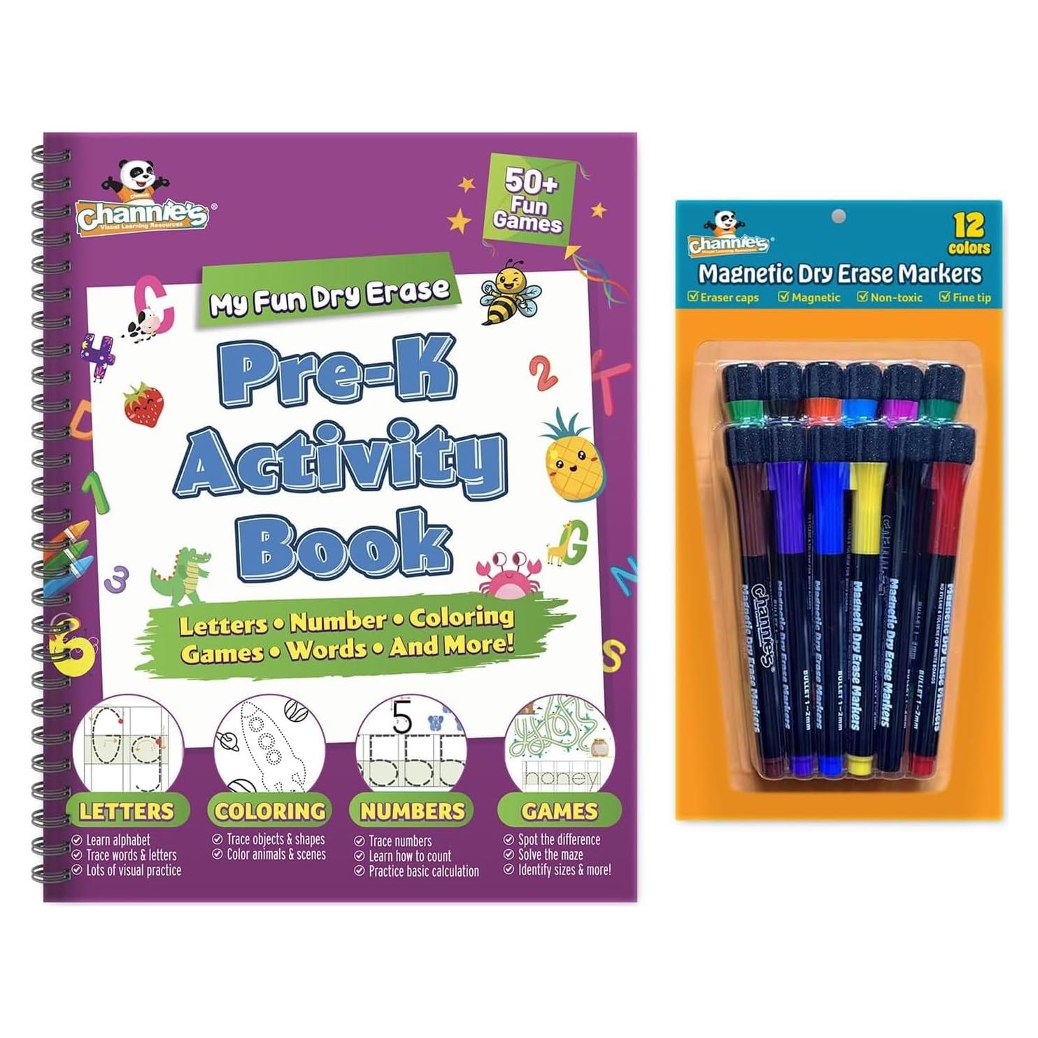 Kit de Actividades Educativas Channie Pre-K con Marcadores