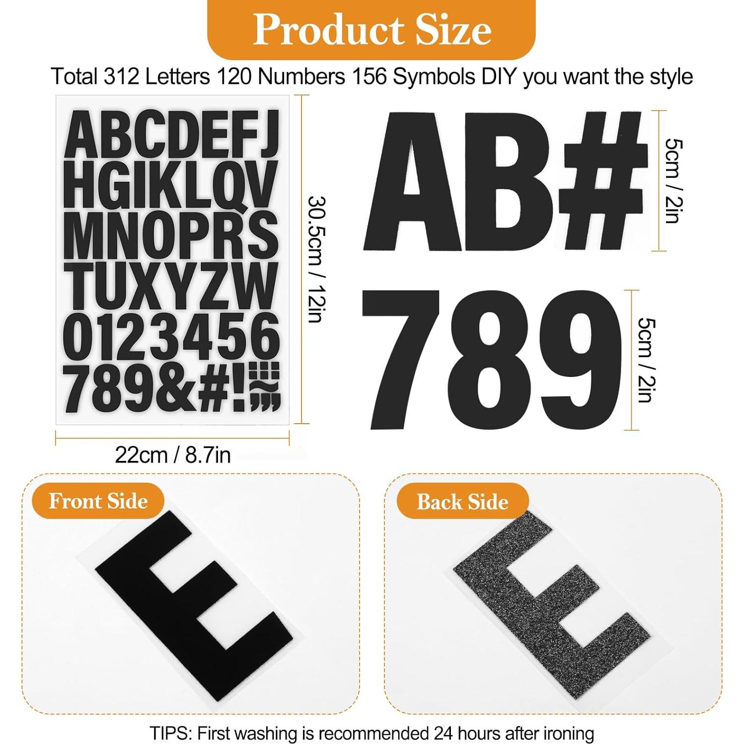 Letras y Números de Planchar Lucomb 2" PU 588 Piezas