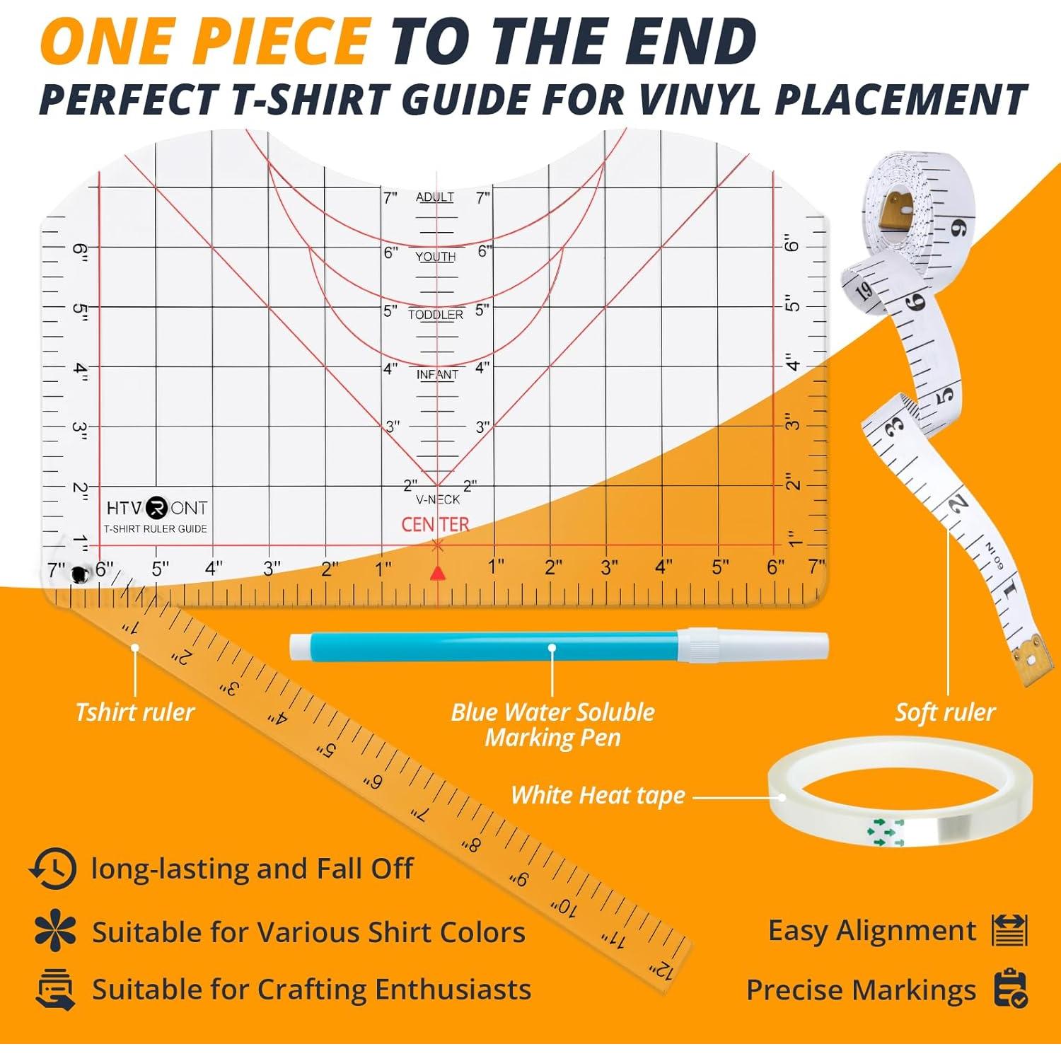 Juego de Guía de Regla para Camisetas HTVRONT 4 PZS